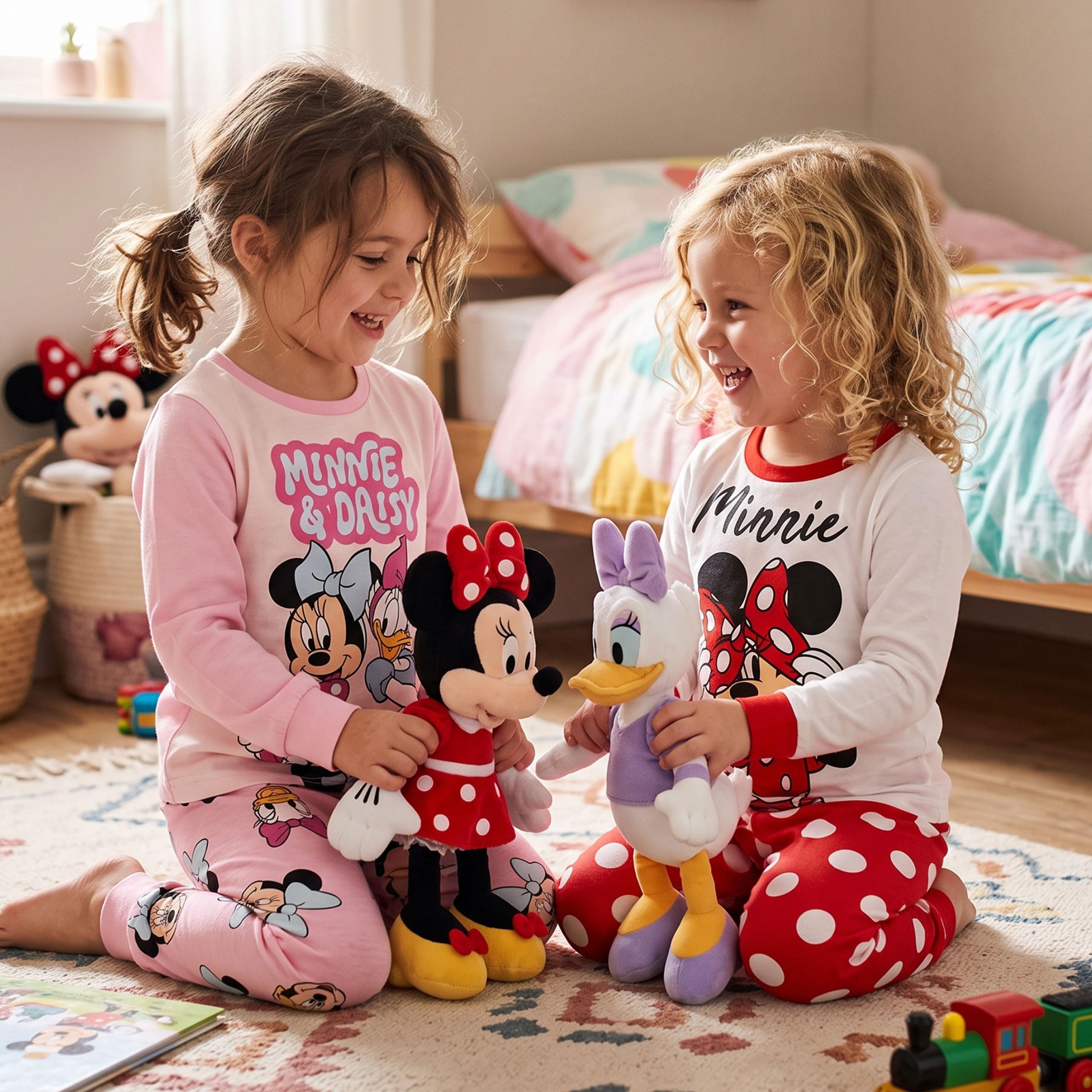 Disney Mädchen Minnie Maus Schlafanzug Bademantel Set