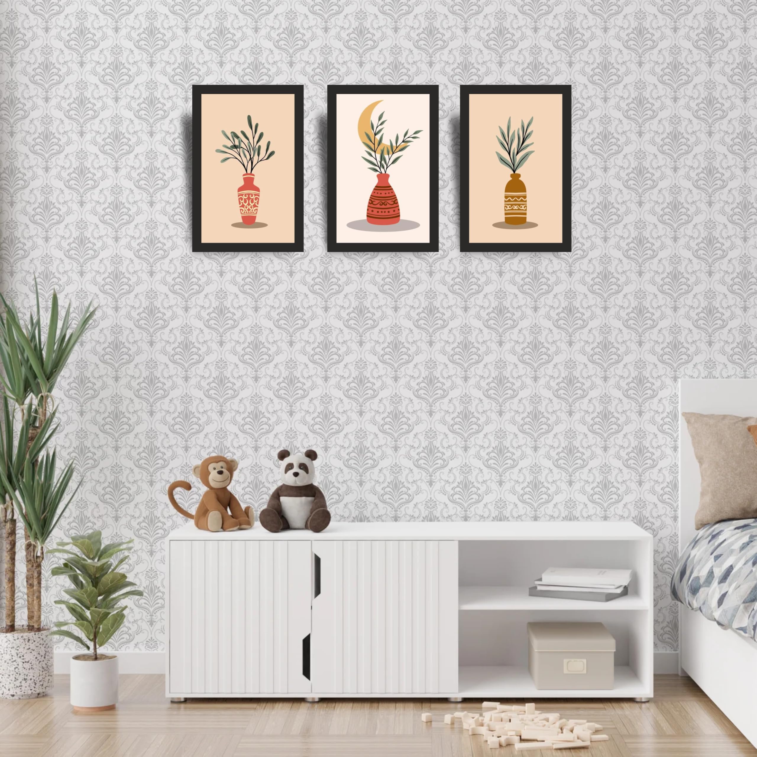 Decorative Ethnic Vase Wall Art Set of 3