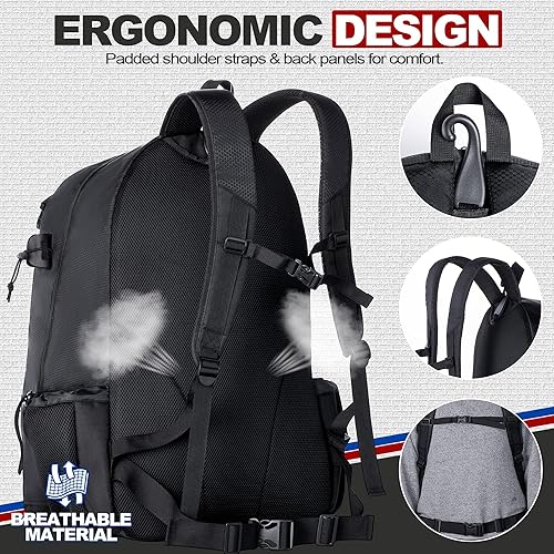 Miniatura 5 de GoHimal Lacrosse Bag - Bolsas de lacrosse para niños - Mochila de lacrosse extra grande con soporte para barra de remolque