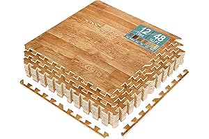 Sorbus 24x24 Carpet Tiles | Unparalleled Durability Wood Grain EVA Foam Mat
