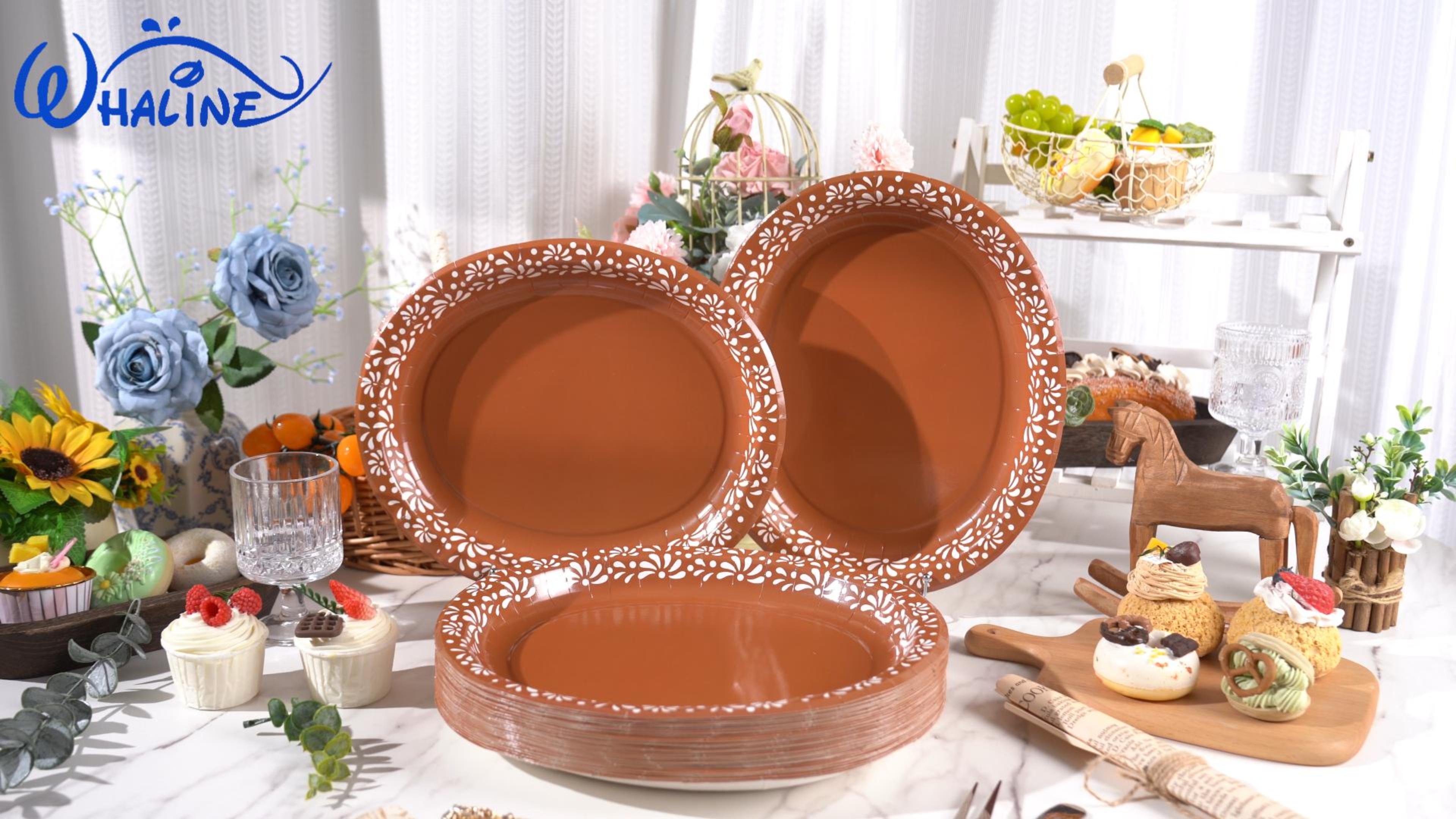 Amazon.com: Whaline 50 Pcs Cielito Lindo Paper Plates 12 x 10 Inch