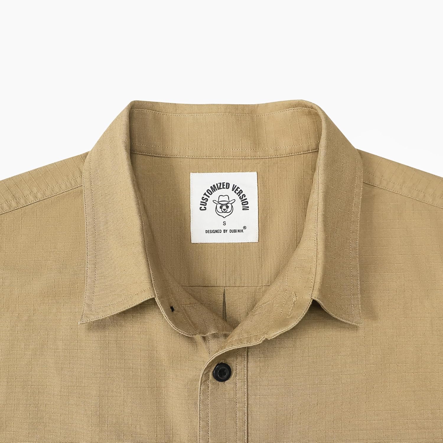 Dubinik® Mens Short Sleeve Button Down Shirts 2 Pocket Work Casual Vintage Cotton with Stretch - Image 3