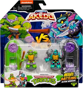 Legends of Akedo Teenage Mutant Ninja Turtles - Versus Pack Donnie Versus Slash, Includes 2 Mini Battling Figures as Well as 2 Exclusive Battle Controllers, Ready, Fight, Split Strike