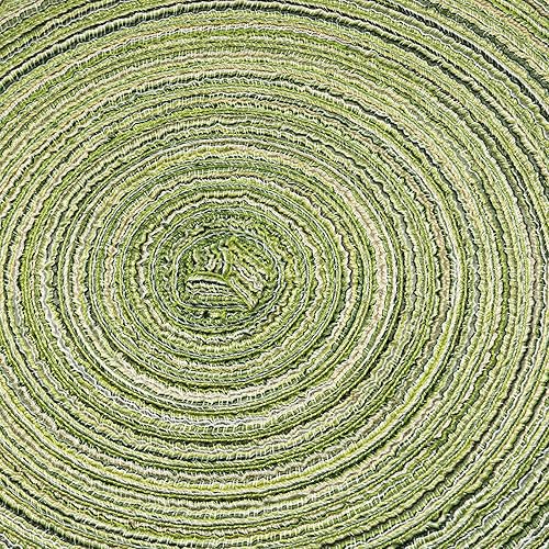 Miniatura 38 de AHHFSMEI Juego de 6 manteles individuales redondos trenzados para mesas de comedor, tejidos naturales, resistentes al calor, 15 pulgadas (azul y