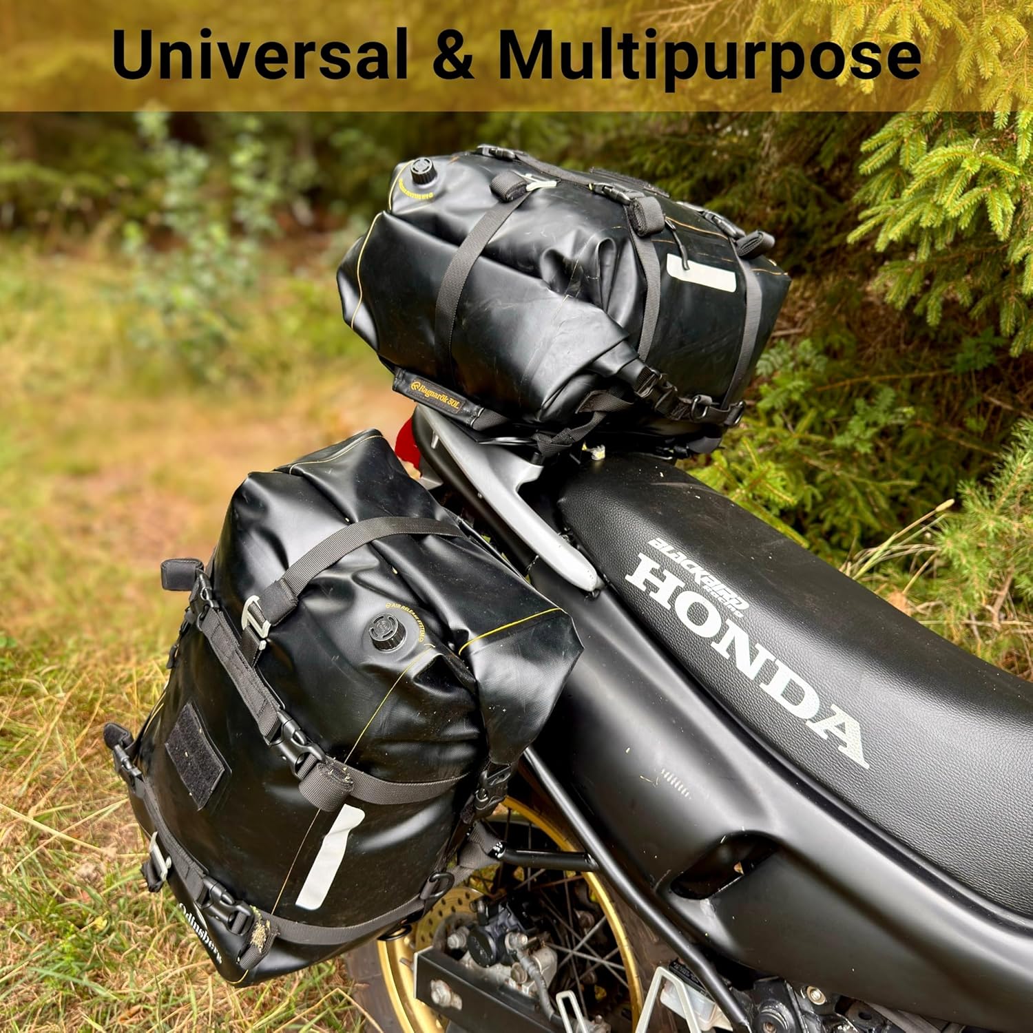 Odinsberg 30L 100% Waterproof Motorcycle Tail Bag Motorcycle Saddlebags Backpack Multifunctional Dry Bag Soft Luggage For Motorbike Saddle Back Seat Rear Rack Sissy Bar Side Panniers Dual Sport Bike