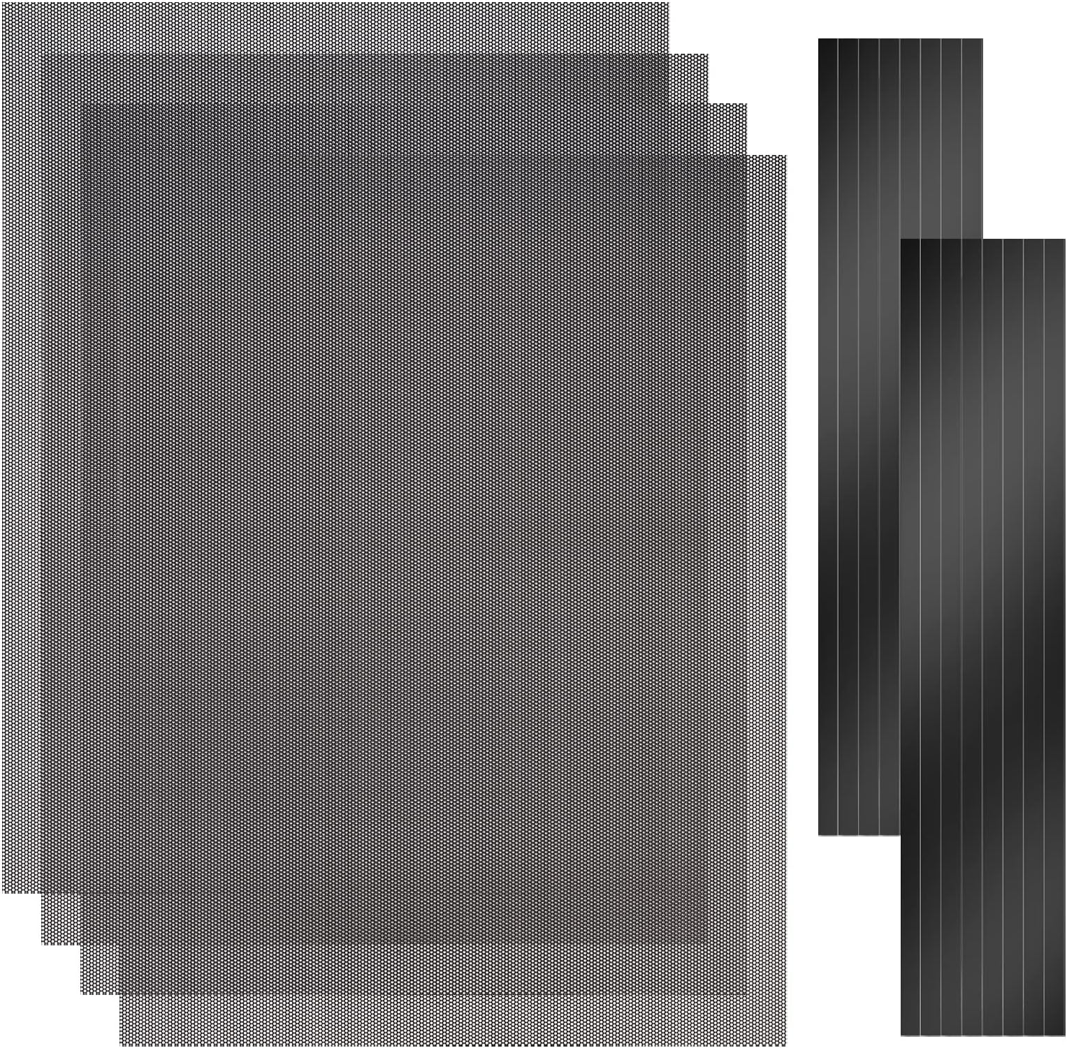 – [4 Pack] 400x300mm DIY PC Case Dust Filter, 1.2mm Hole, PVC Dustproof Mesh Filter Cover with Magnetic Strip for Computer PC Case