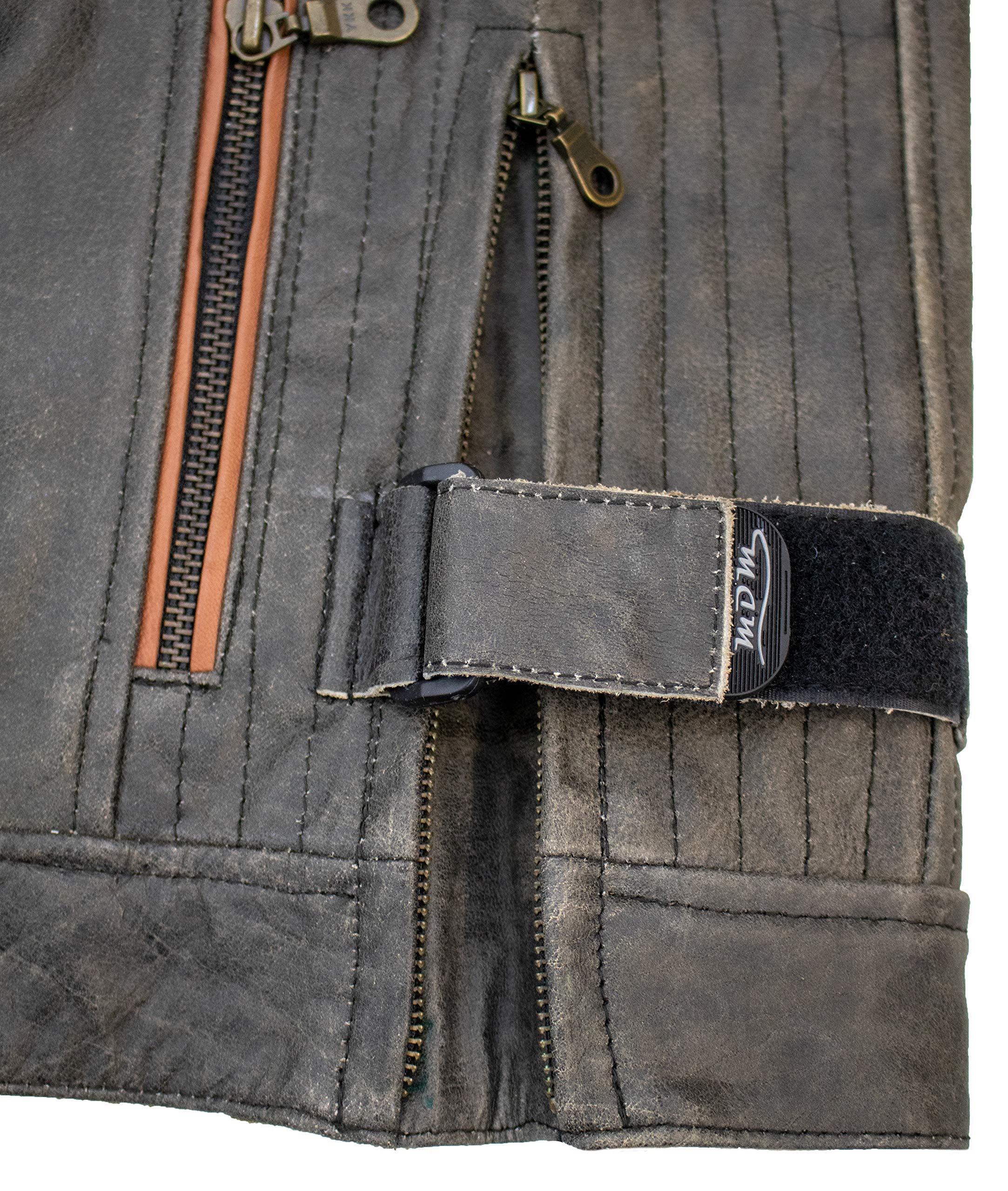 MDM Herren Retro Motorrad Lederjacke