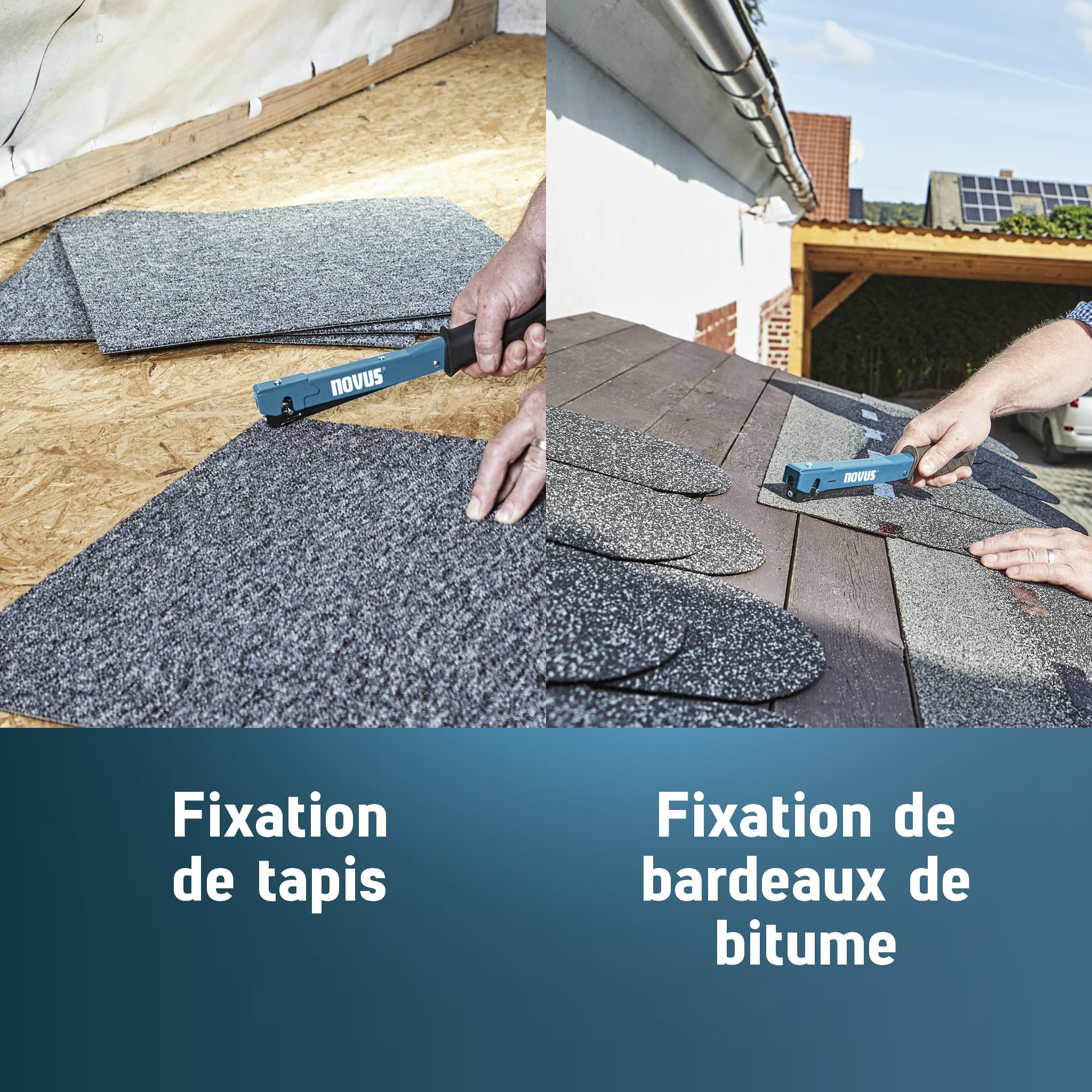 NOVUS TOOLS Agrafeuse marteau J-022 Kit avec 5000 agrafes | Pour agrafes en fil fin de 4 - 6 mm │ Corps robuste en métal avec poignée ergonomique et chargement rapide des agrafes