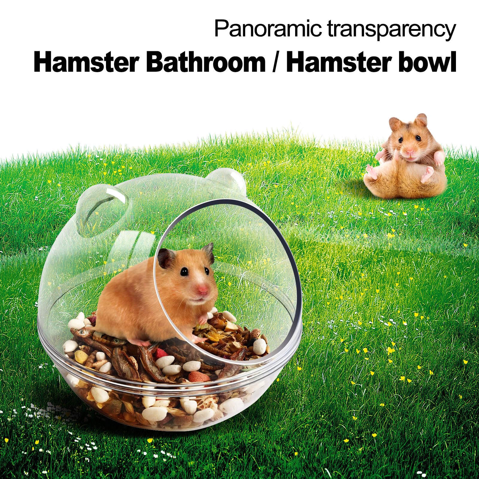 Baignoire pour hamster, boîte de bain de sable pour hamster (taille S 11 x 11 x 8,8 cm)