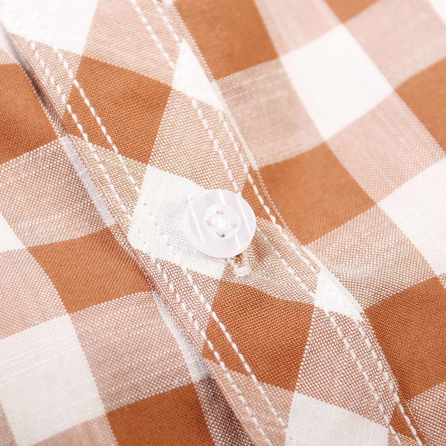 OCHENTA Boys Plaid Button Down Shirt Long Sleeve Gingham School Uniform Tops for Little/Big Kids - Image 8