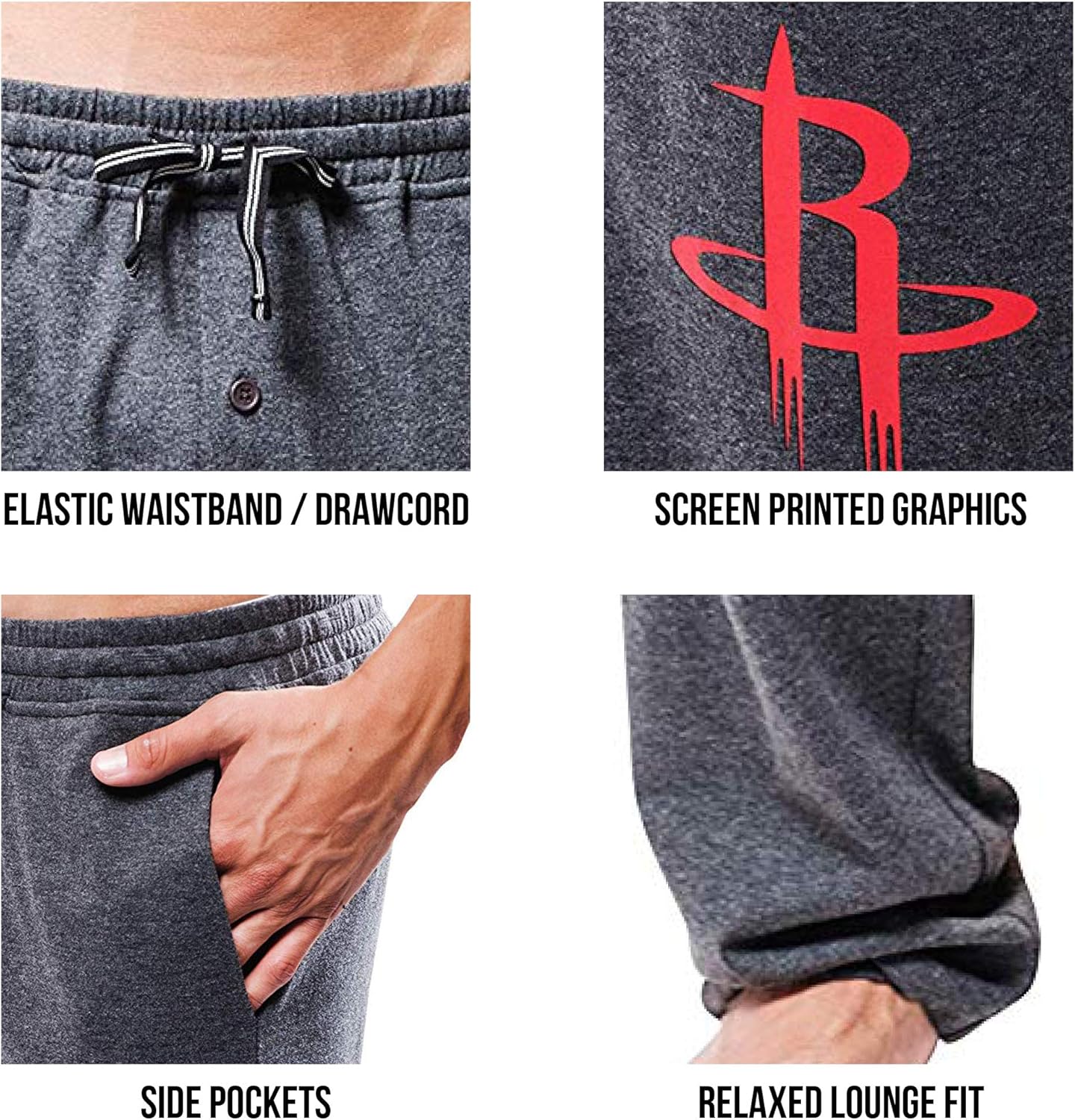 Ultra Game Men NBA Official Sleepwear Super Soft Pajama Loungewear Pants