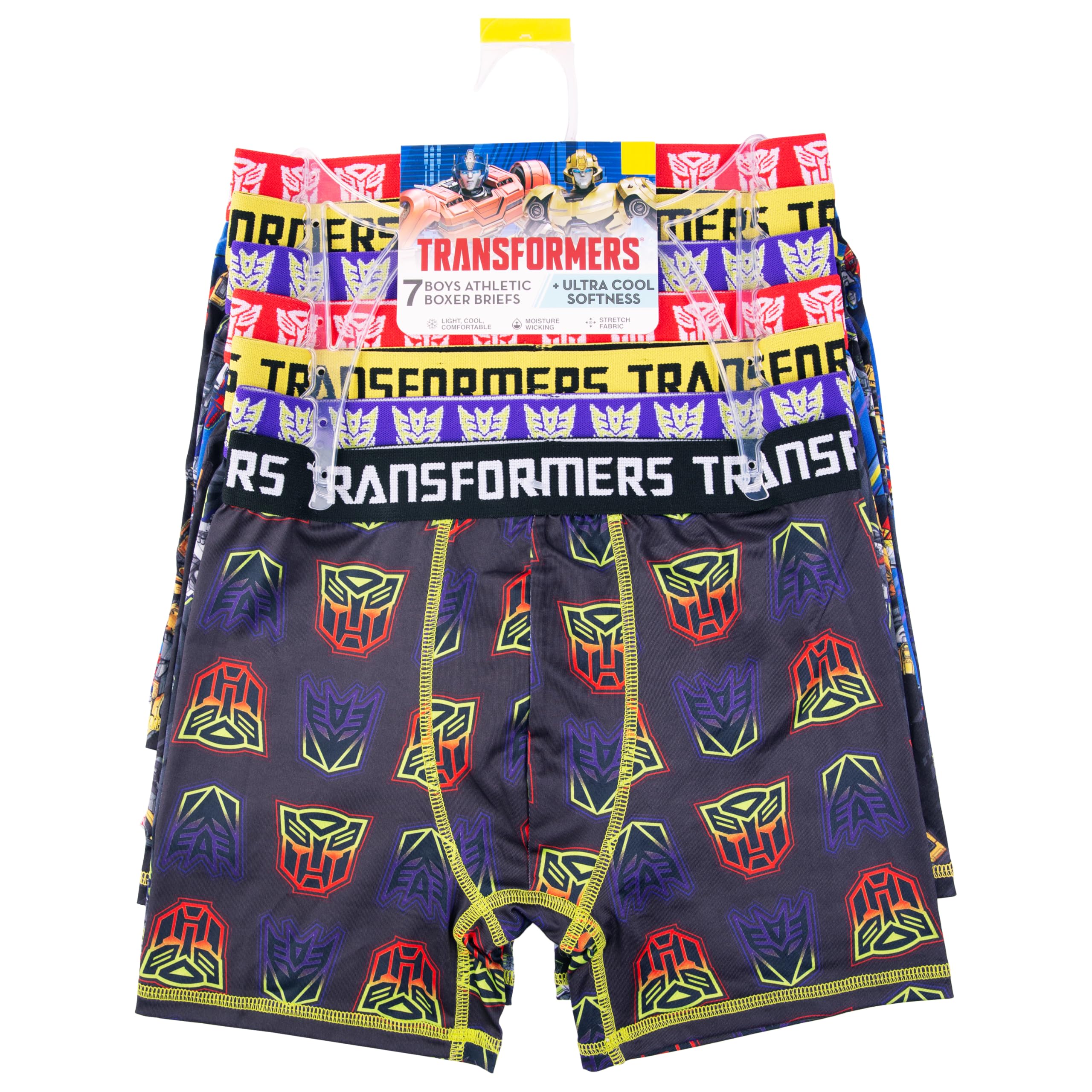Transformers Jungen Amazon Exclusive 7-Pack Athletic Boxer Briefs with in Sizes 2/3t, 4, 6, 8 & 10 Retroshorts (7er Pack)