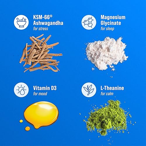 Miniatura 71 de Nello Supercalm - Mezcla de bebida en polvo, limonada de frambuesa, L teanina, Ksm-66 Ashwagandha, glicinato de magnesio, vitamina D 3, suplementos