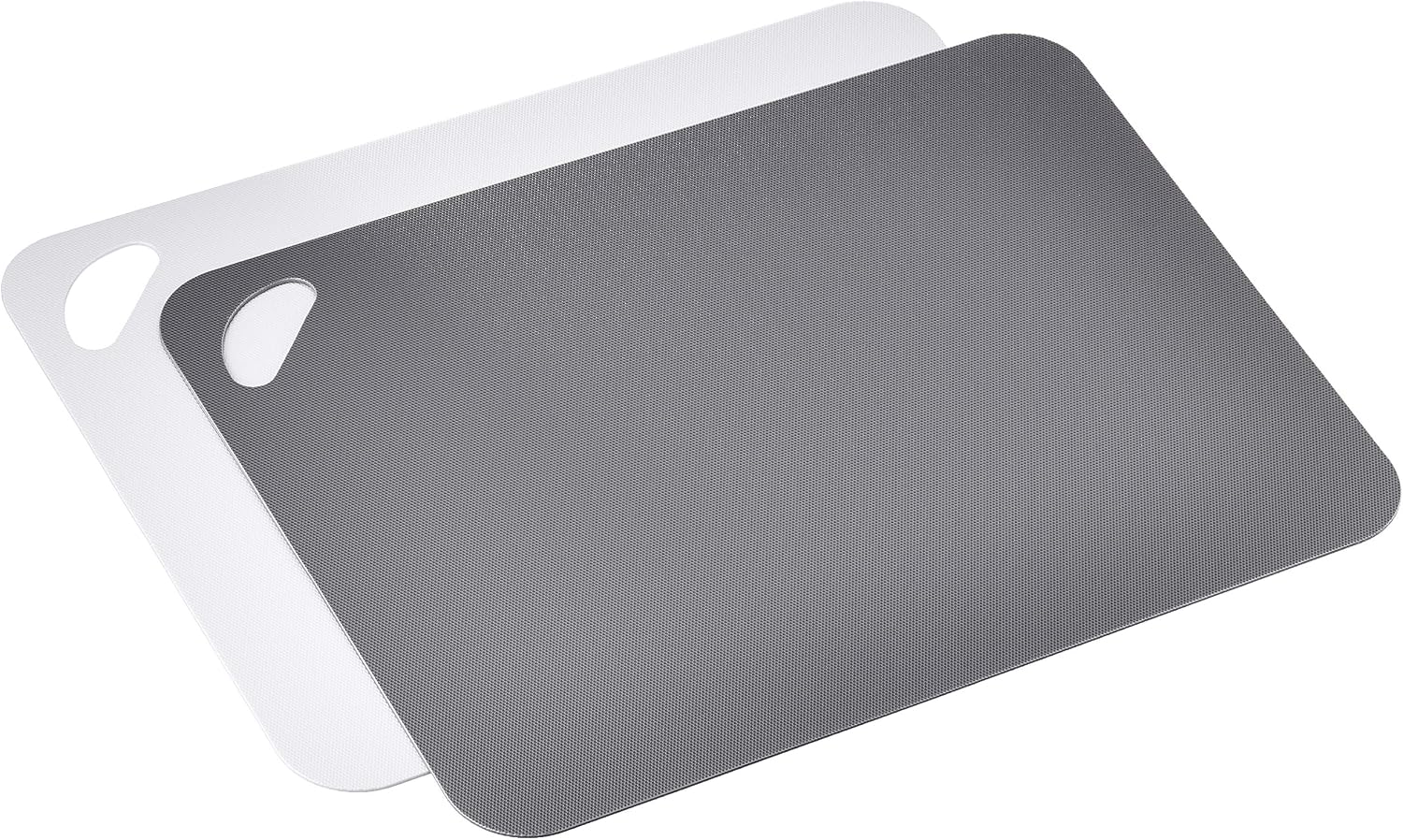 Lurch Germany Flexible Plastic Cutting Boards For Cooking | Flint Grey & White Thin Cutting Mat | Modern Dishwasher Safe And Bpa Free Cutting Board- Set Of 2