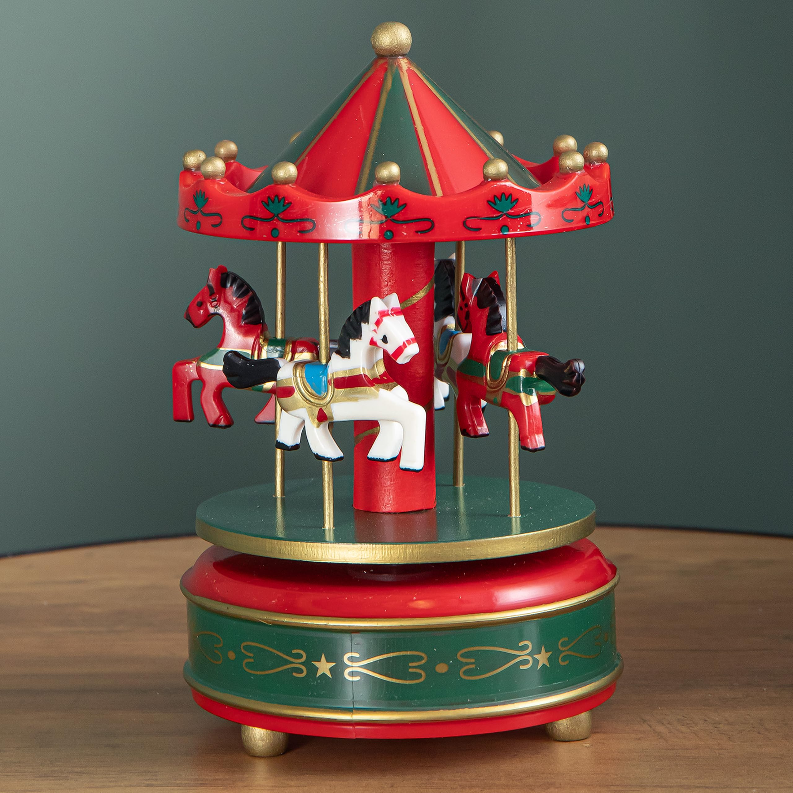 Samuel ALEXANDER 18cm Wind Up Musical Carousel Indoor Christmas Decoration