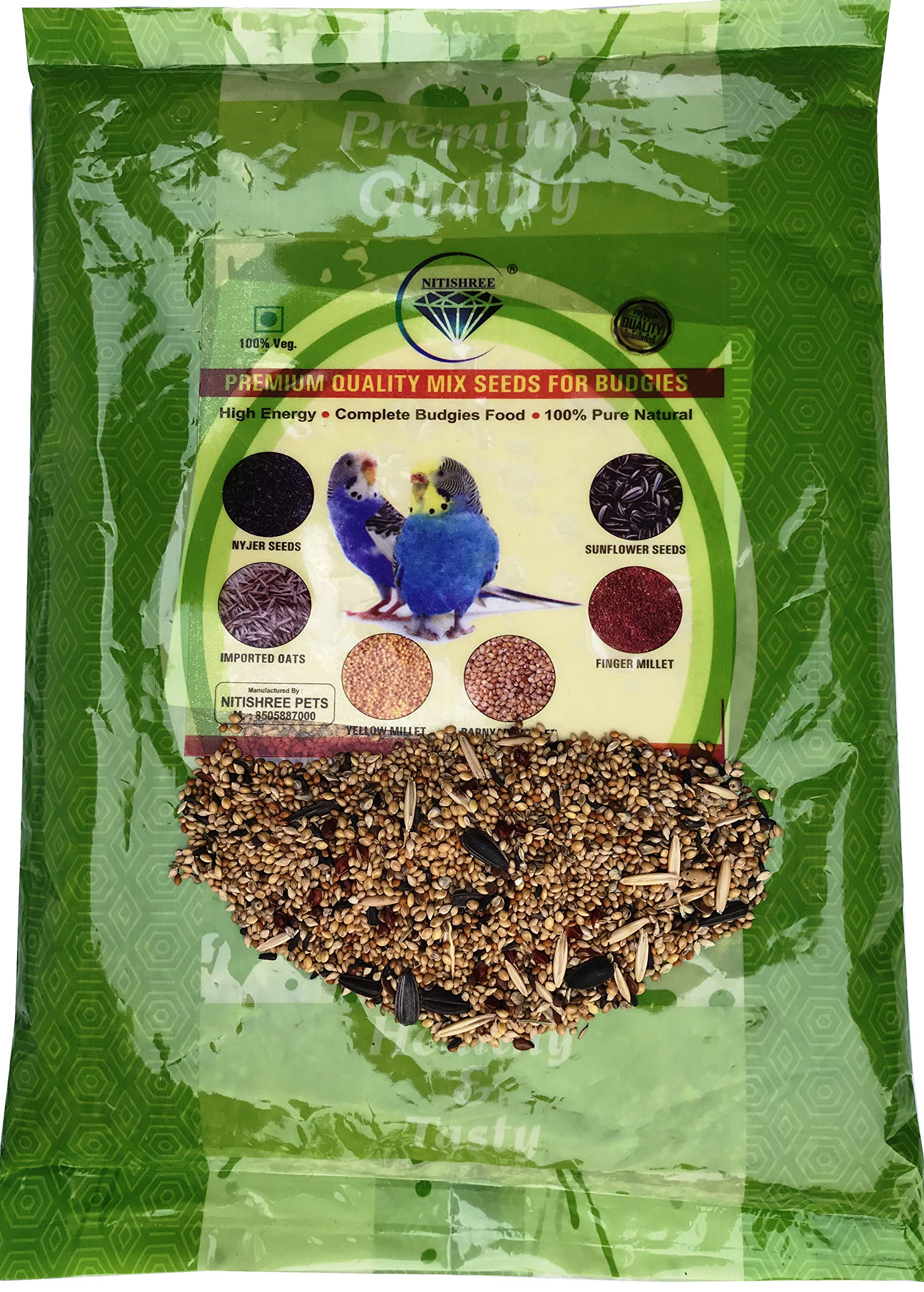 Nitishree ® Premium Birds Food for All Budgies and Parakeet | Daily Birds Food Seed Mix-1000gm (B08SMR576M) Amazon Price History, Amazon Price Tracker