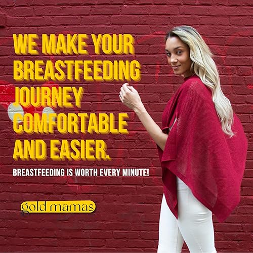 Miniatura 8 de Gold Mamas - Cubierta transpirable para lactancia materna, fundas de lactancia de privacidad, artículos esenciales para recién nacidos, ponchy