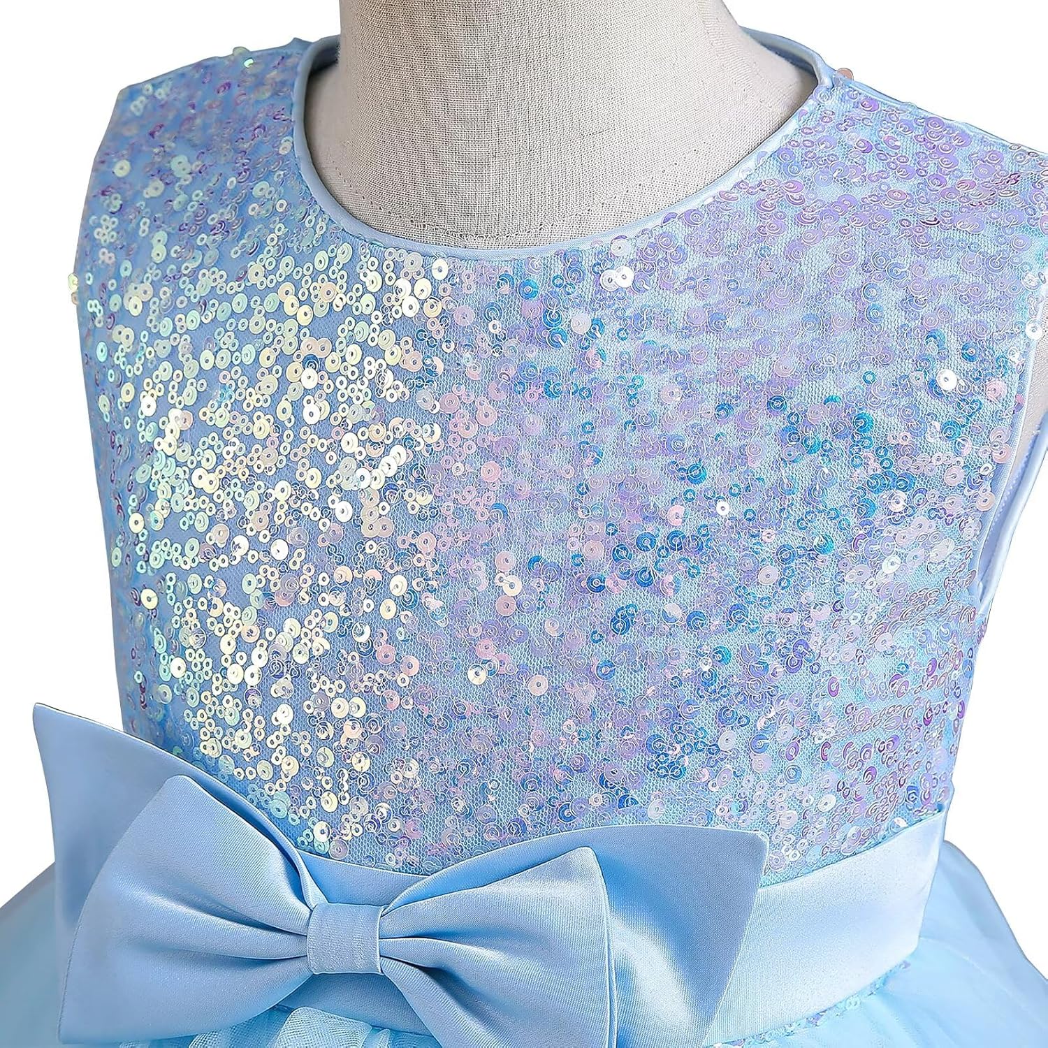 Girls Tutu Sequin Dress Sparkly Tulle Puffy Flower Girl Dress Toddler Girl Dress for Party Wedding Birthday 3-12Y