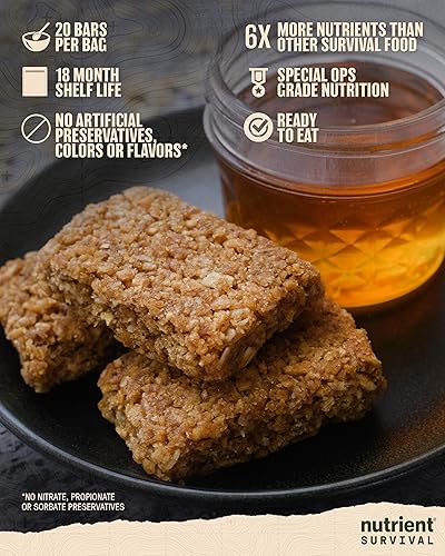 Miniatura 2 de Nutrient Survival MRE - Barras de granola de miel, reemplazo de comidas (10 porciones), suministros de preparación liofilizada y suministro de