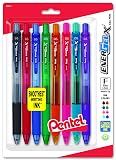 Pentel EnerGel-X Retractable Liquid Gel Pen, 0.5mm, Needle Tip, Assorted Ink, Pack of 8 (BLN105BP8M) – view 1