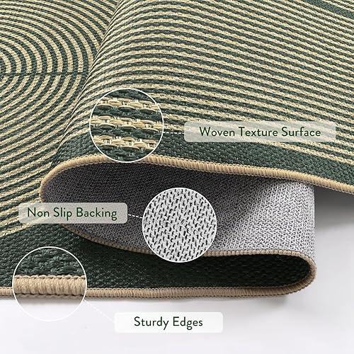 Vista 18 de Lahome Alfombra moderna de yute, de 2 x 8 pies, lavable, para entrada, granja, cocina, antideslizante, para interiores y exteriores, alfombra