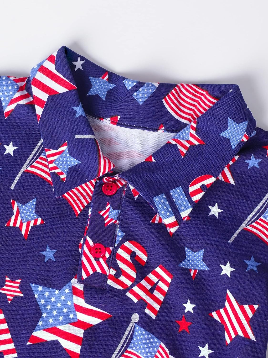 COSLAND Kids 4th of July Shirt American Flag Polo Shirt for Boys, Blue, 2-12 Years Old