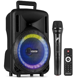 Fenton FT08LED MK2 Enceinte Soirée BT 300W LED 8″ Batterie Intégrée - Les Beatles, Paul McCartney, John Lennon, RIngo Starr, George Harrison