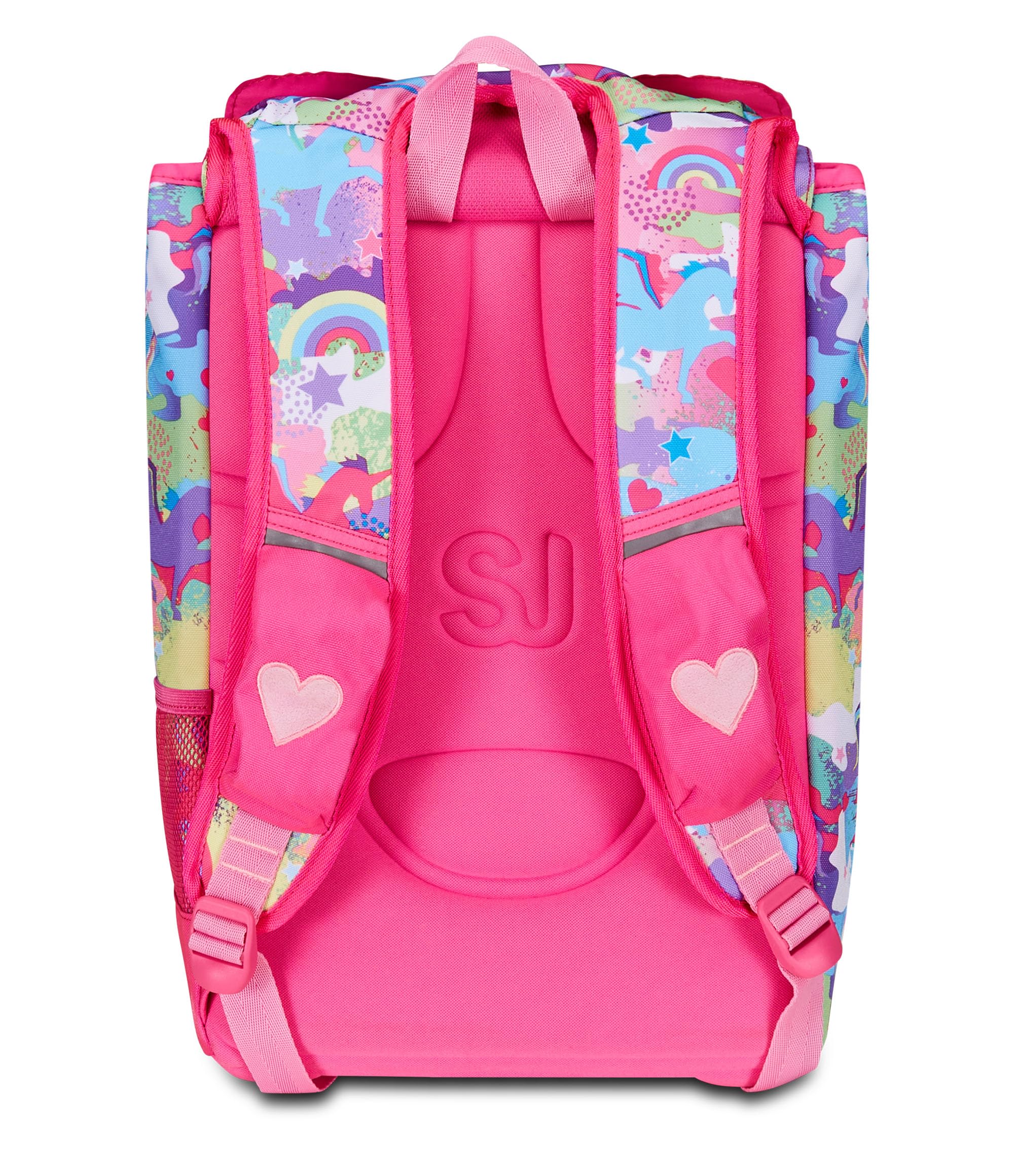 Seven SJ GANG STYLE JAM GANG Zaino Scuola Estensibile, Rosa, Unibraid, Zaino Doppio Scomparto Estensibile Tramite Zip Laterali, Tasca Porta Borraccia, Scuole Elementari e Medie, Bambina Ragazza