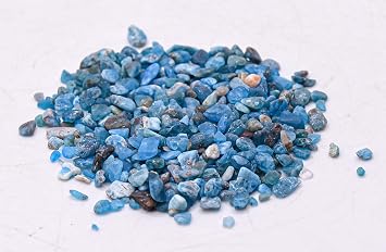 200g (7oz) Rich Blue Apatite Small Tumble Stone Pebbles Polished Natural Sparkling Gemstone Crystal Mineral Specimens - 2 Bags