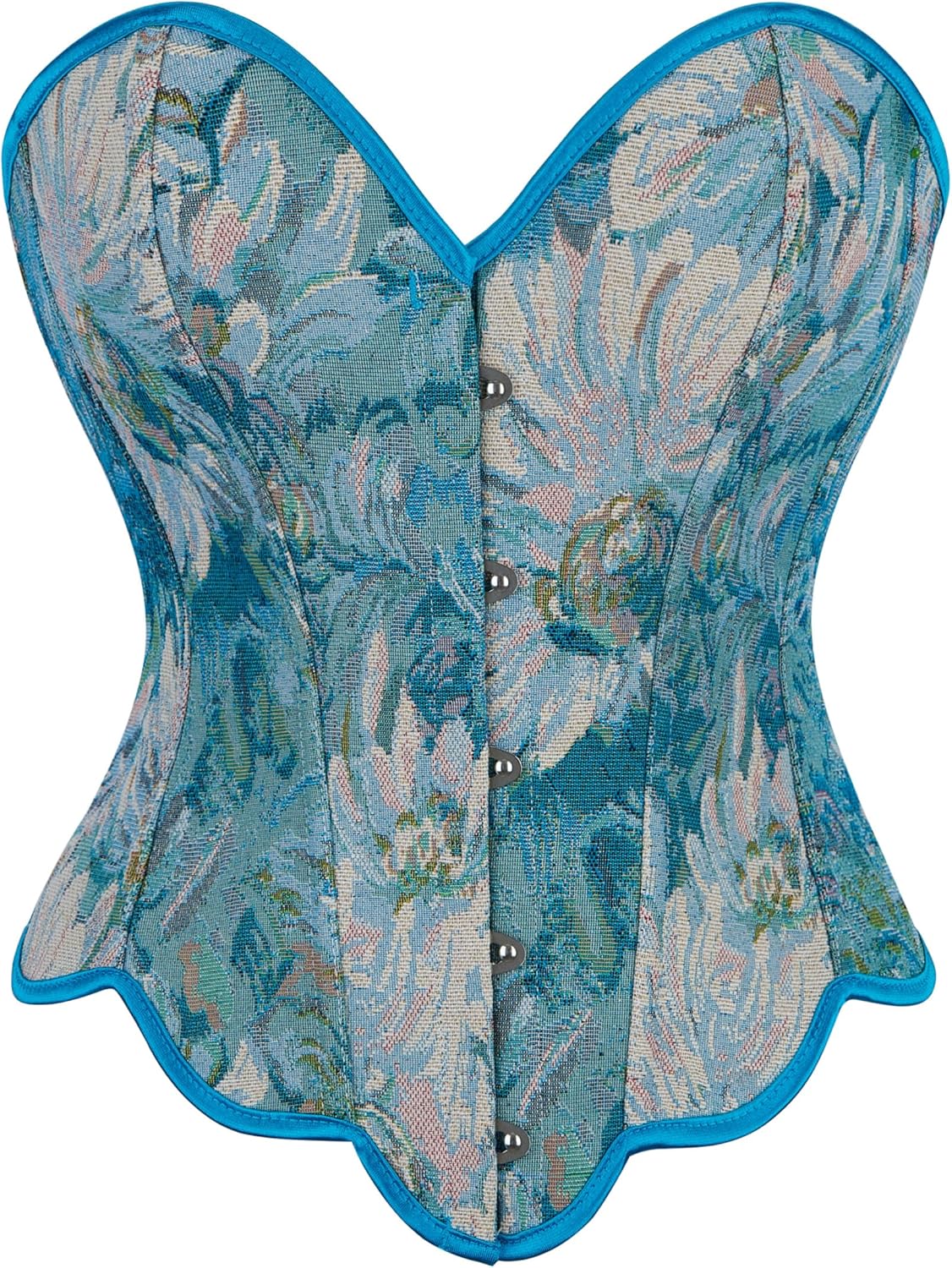 Dreay Womens Vintage Corset Bustier Lace Up Boned Overbust Corset Shapewear Top Renaissance Corset Tops for Women