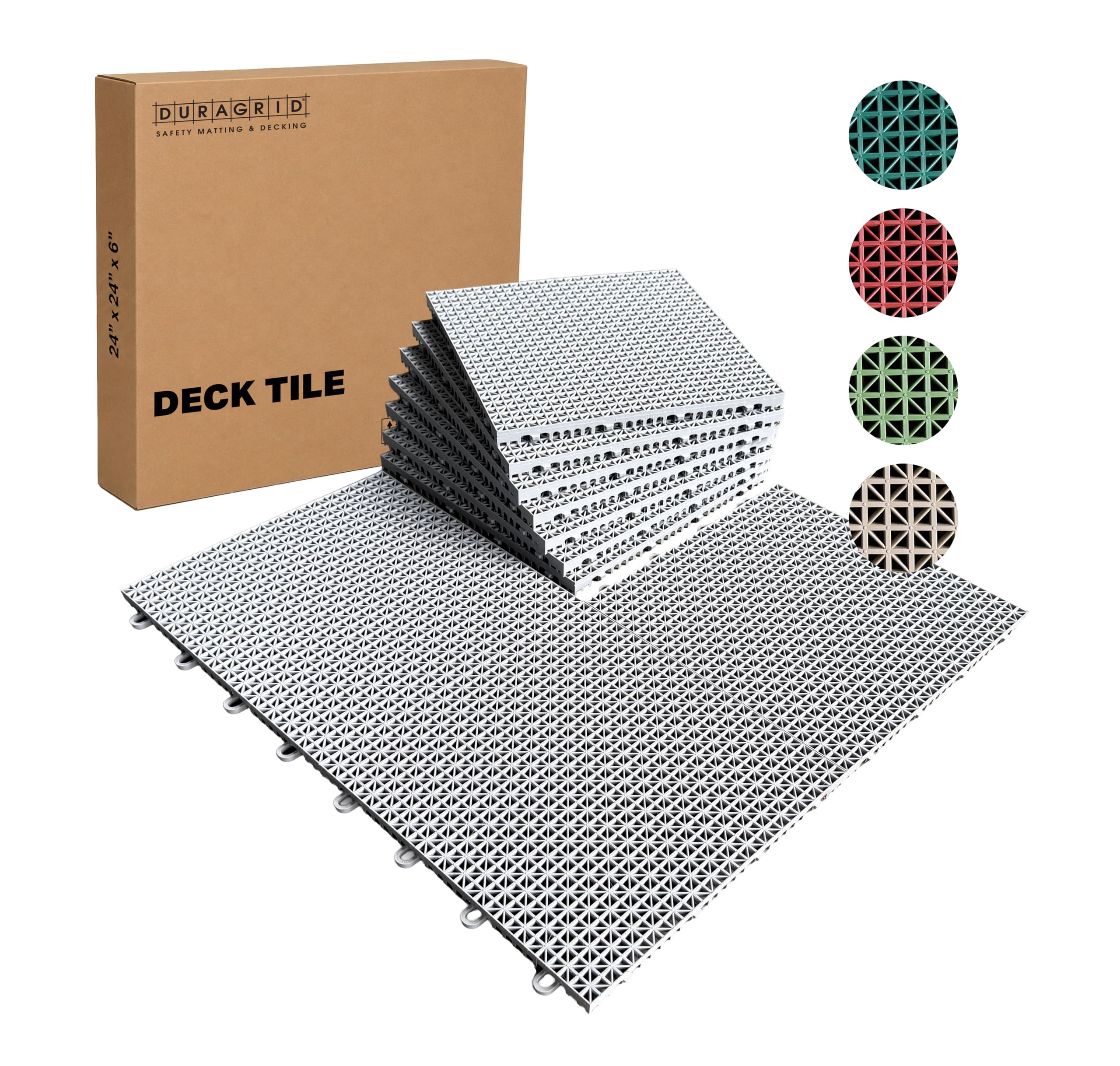 SnapLock DuraGrid - Azulejos entrelazados de 12 x 12 pulgadas, paquete de