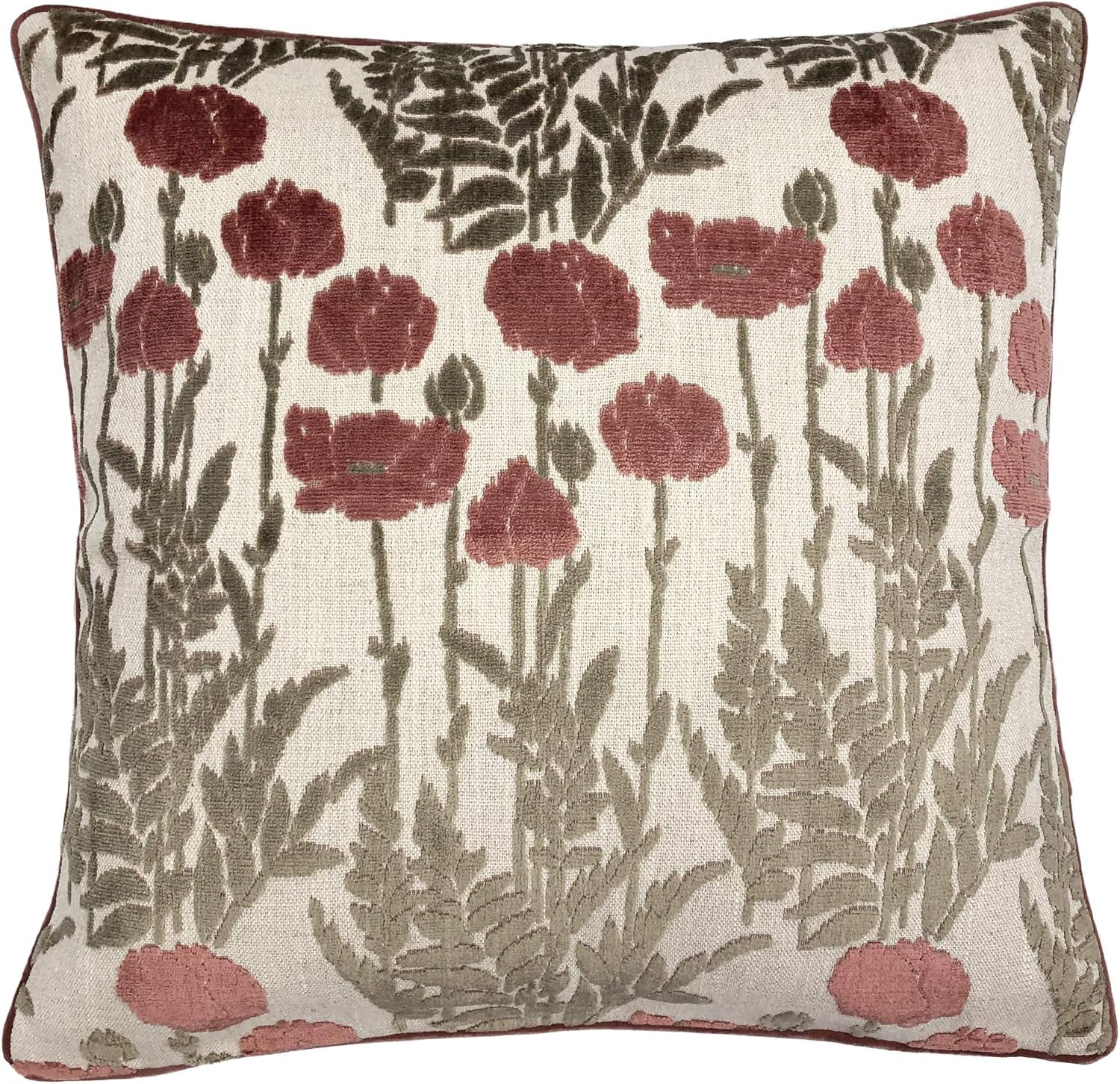 Rodeo Home Camelia Decorative Floral Cut Velvet Square