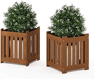Furinno 2-FG19456 Tioman Hardwood Outdoor Lifestyle Flowerbox, 2-Pack, Natural