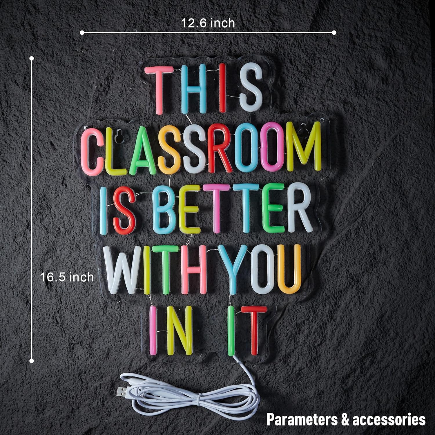 This Classroom Is Better With You In It Neon Sign Positive Affirmation LED Light for School Classroom Decor Welcome Back To School Sign Multicolored Gift for Teacher (16.5 X 12.6 inch) - Image 5