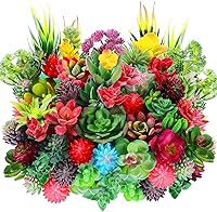 WILLBOND 50 Pack Mini Artificial Succulents - Realistic Unpotted Fake Plants with Texture for Home Decor Crafts Terrariums