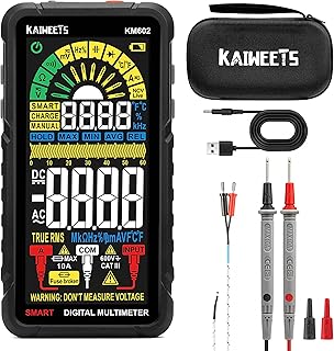 KAIWEETS Multimeter mit 6000 Zählungen, Wiederaufladbares Digitalmultimeter mit True RMS Auto-Range, Intelligentes Strommessgerät misst Spannung, Strom, Widerstand, Durchgang, Frequenz KM602