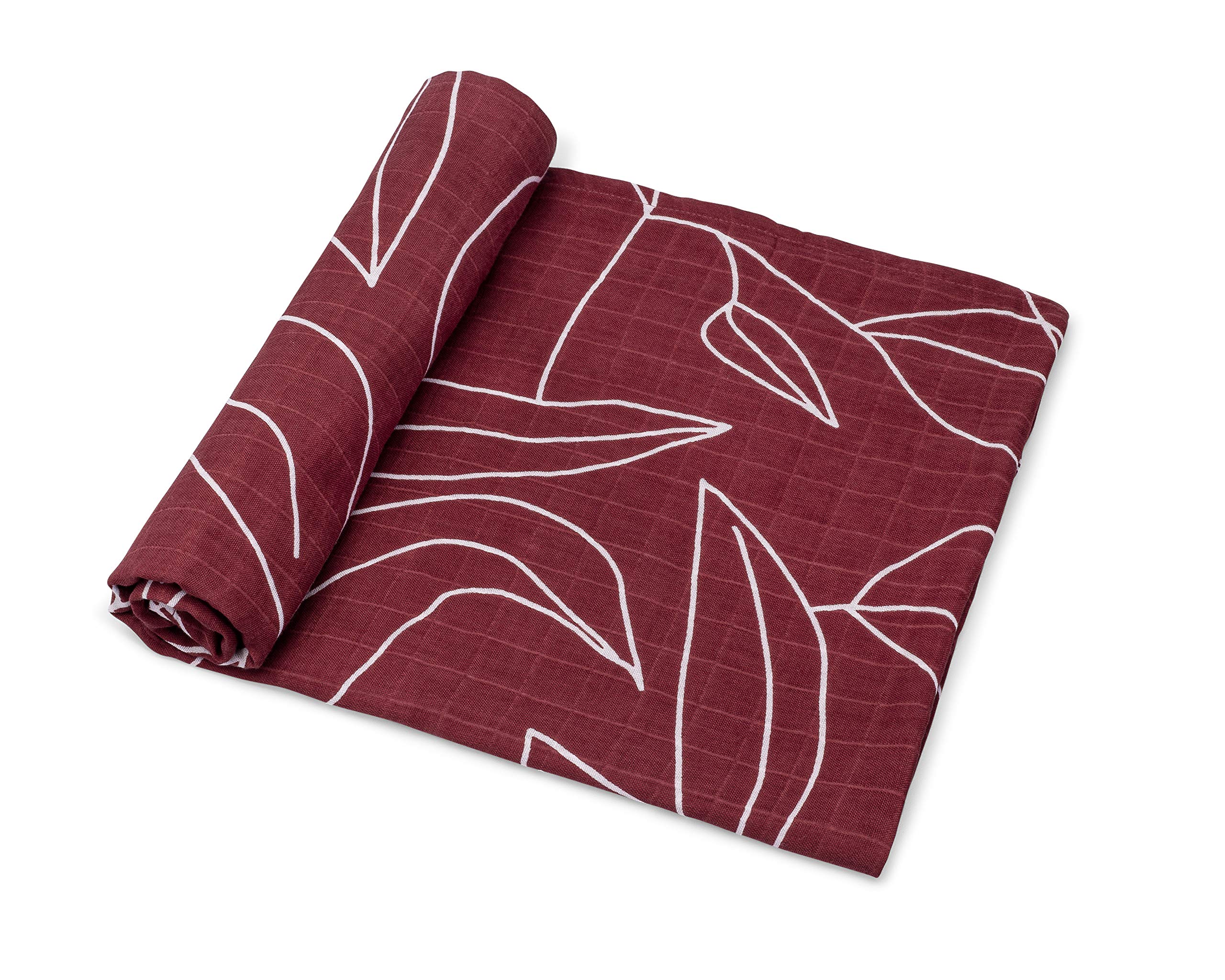 Goobie Baby Organic Cotton Muslin Swaddle Blanket – 47x47 Inches, Super Soft, 1 Pack (Rose)