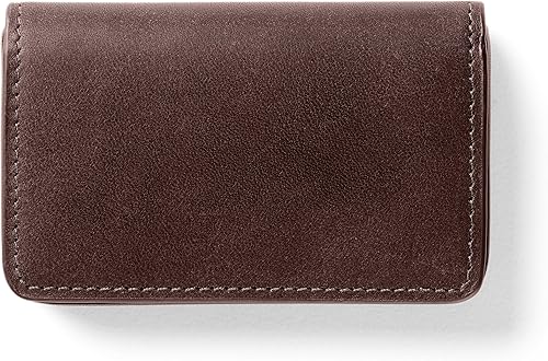 Miniatura 6 de Leatherology Funda para tarjetas de visita de piel de grano completo Cognac - Tarjetero profesional delgado con cierre magnético Se adapta a 20