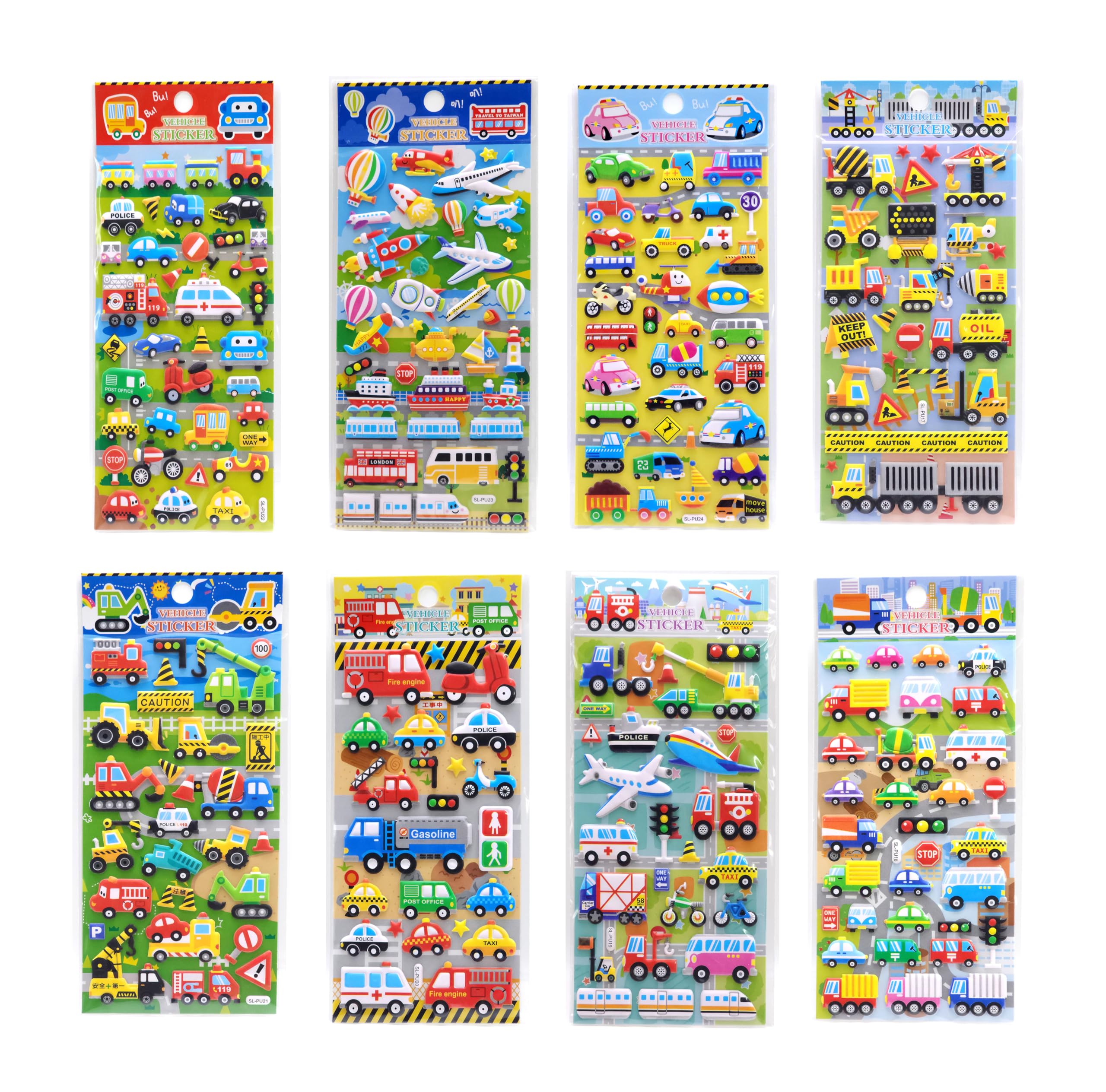 Crackles Transportation Stickers 8 Sheets with Car, Airplane, Steamship, Train, Motorcycle - PVC Transportation Stickers for Kids(Vehicle -8 Sheet Mix Design) (B0D3F66CQP) Amazon Price History, Amazon Price Tracker