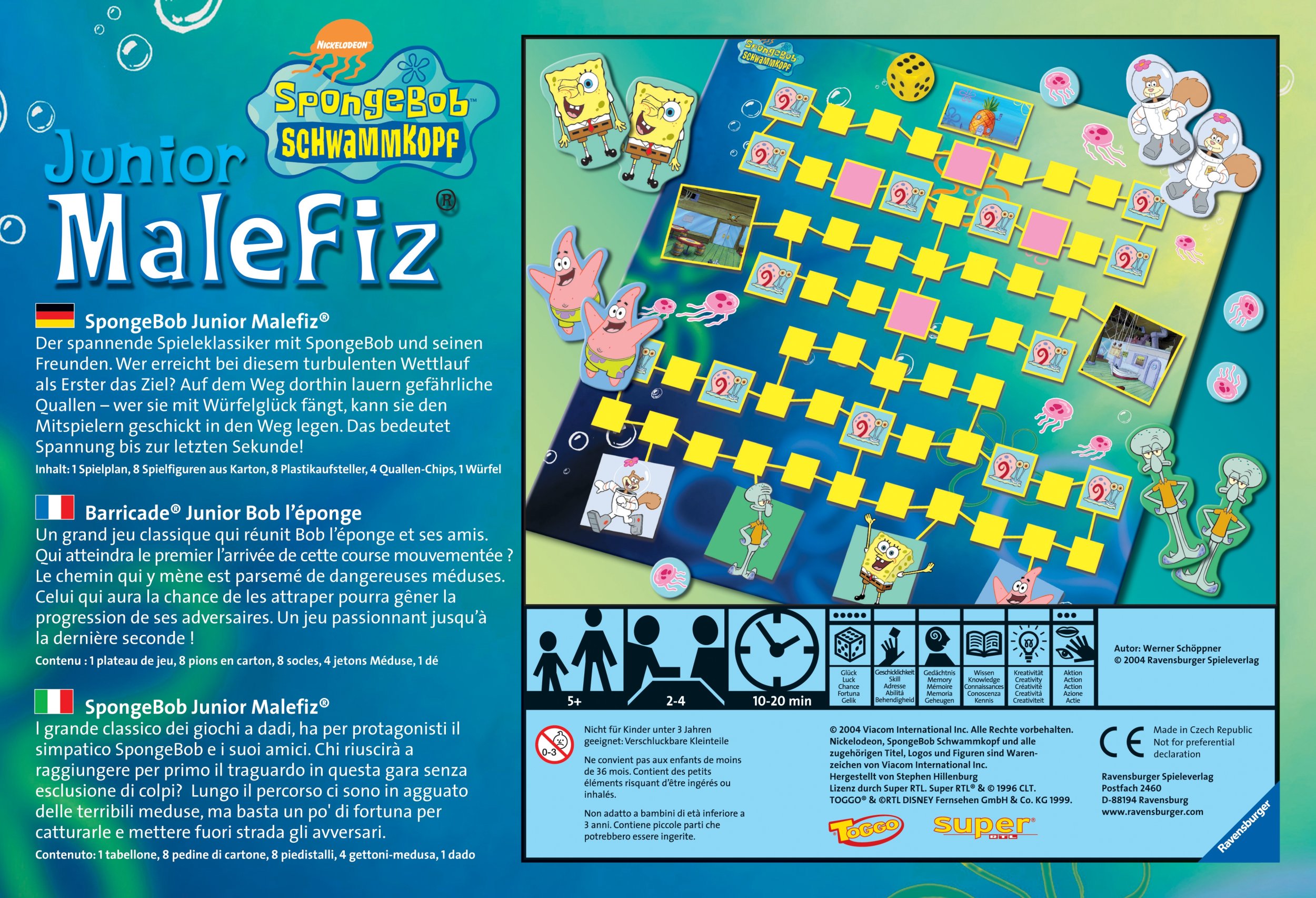 Ravensburger 26356 - Spongebob: Junior-Malefiz Spiel