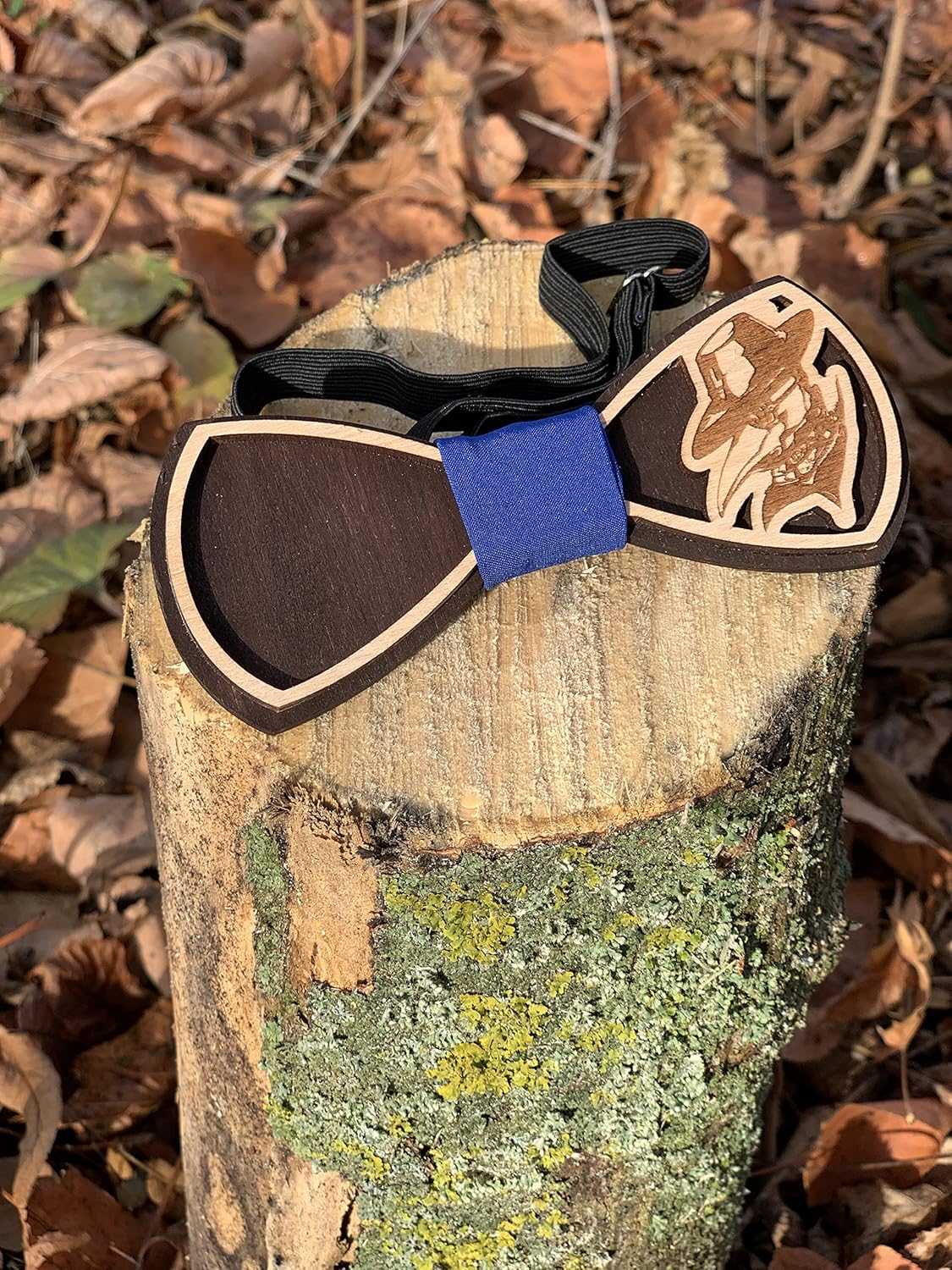 Mens Wooden Bow Tie for Halloween Party Plague Doctor Costume Mask Cartoon Design Holiday Wood Bowties for Men and Boys