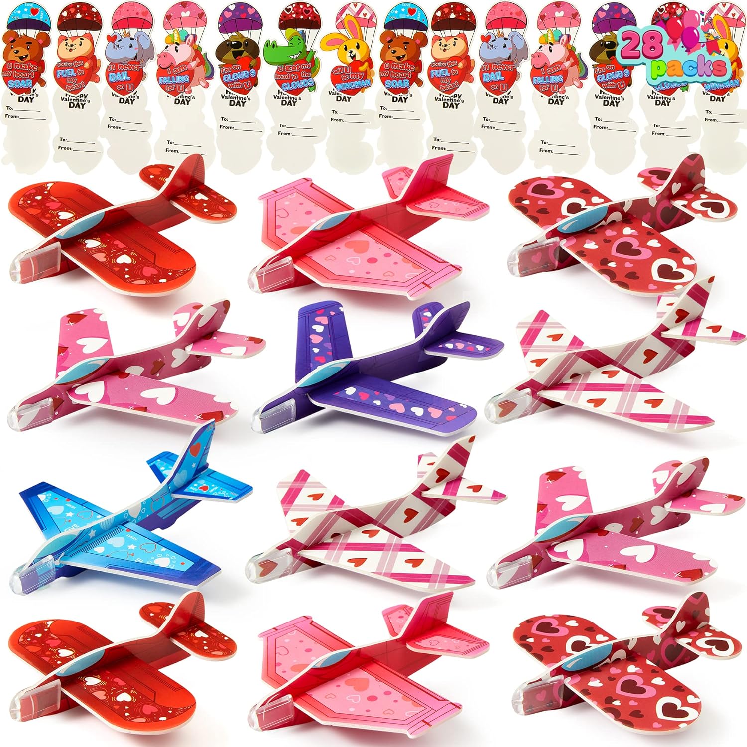 JOYIN 28 Pack Valentine's Day Greeting Cards with Foam