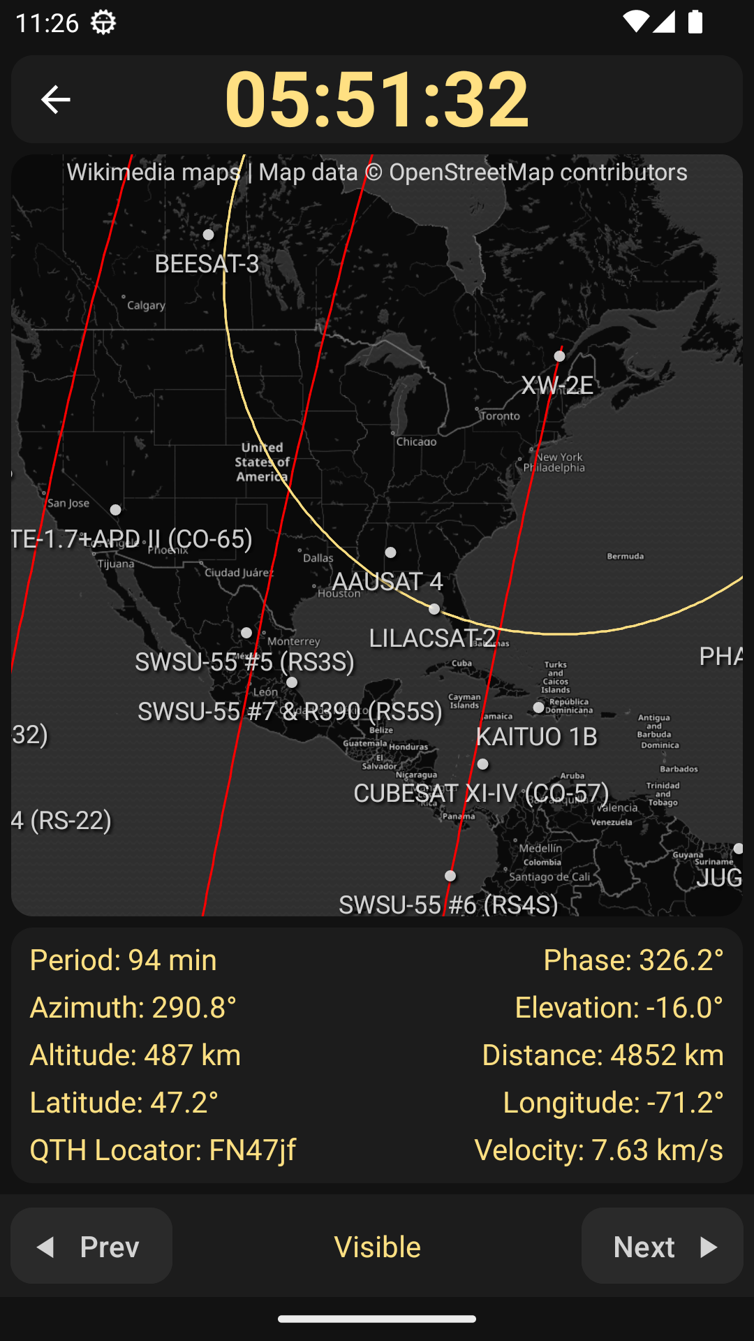 Look4Sat Satellite tracker App on Amazon Appstore