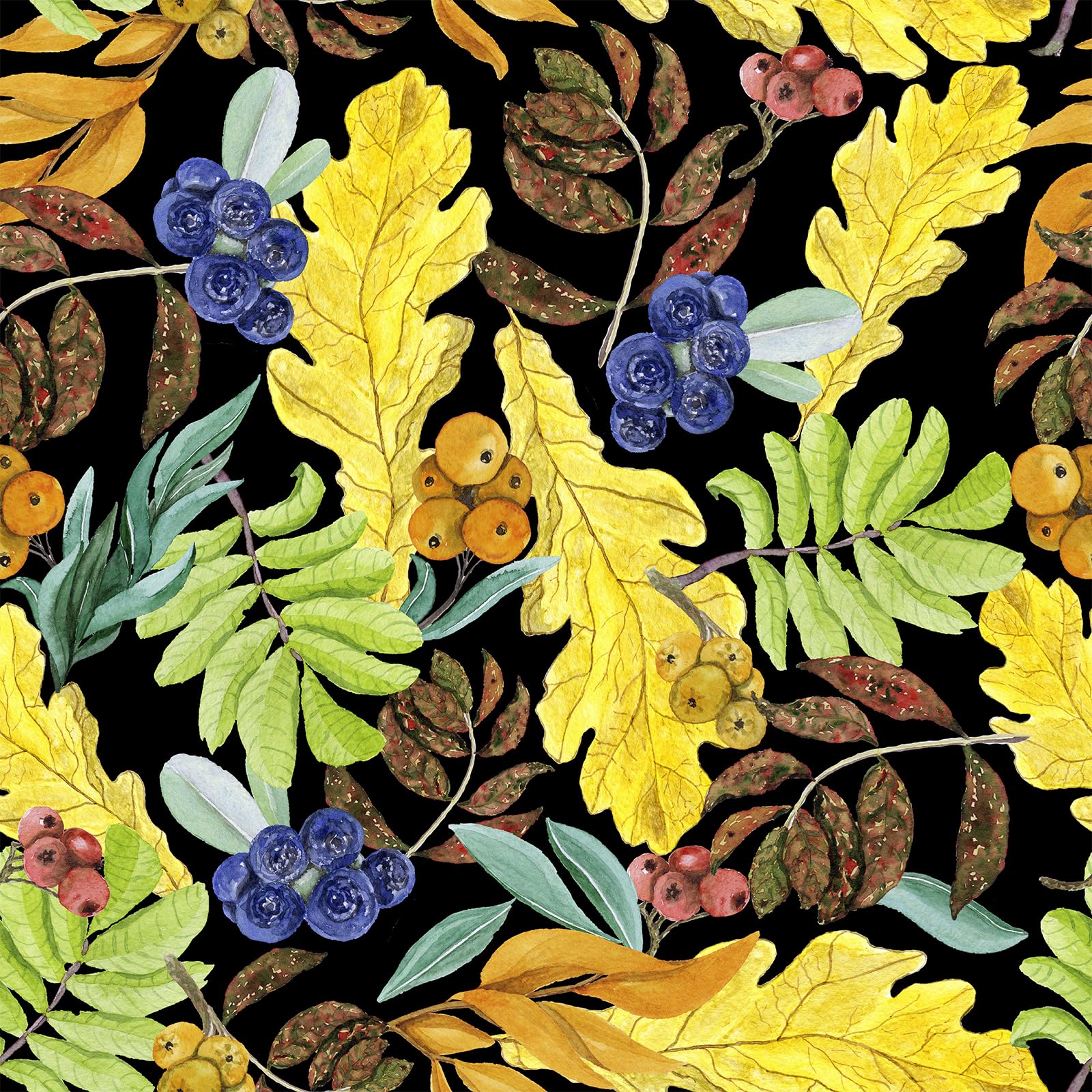Papier peint feuille d'automne autocollant pour relooker sans colle des tiroirs de salon