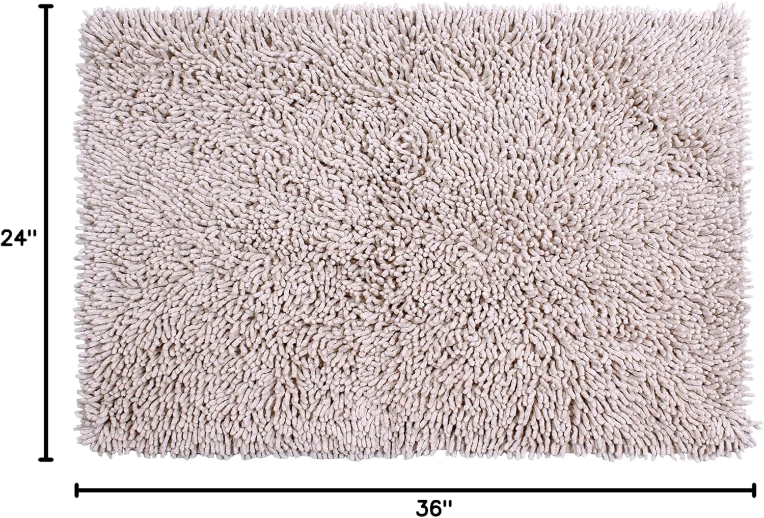 Home Weavers Shaggy Luxury Collection Bathroom Rug Soft and Water Absorbent Cotton, Machine Washable & Dry 24"x36", Sand