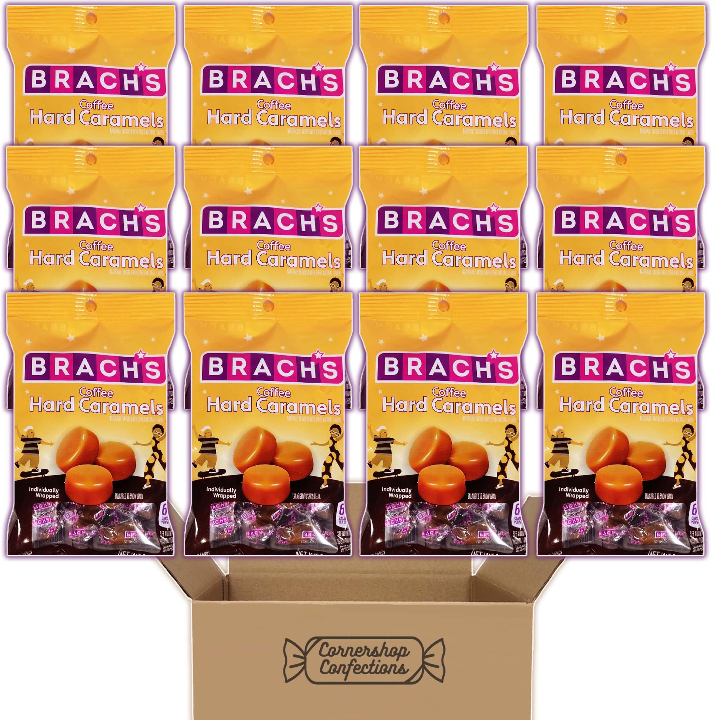 Brach's Nips Caramel Flavored Hard Candy, Individually