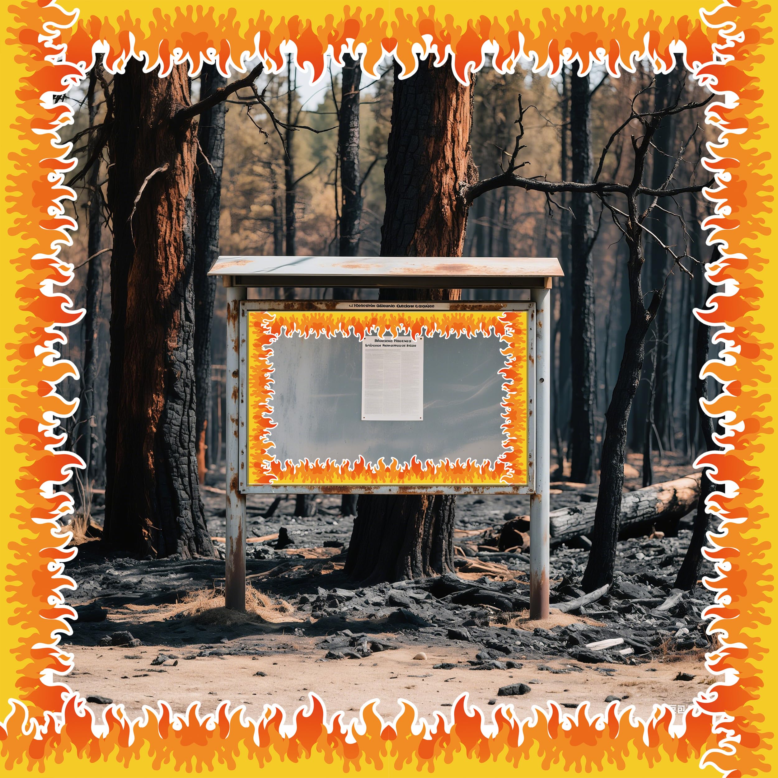 Snapklik.com : Fire Bulletin Board Border 32.8FT Red Orange Burning ...