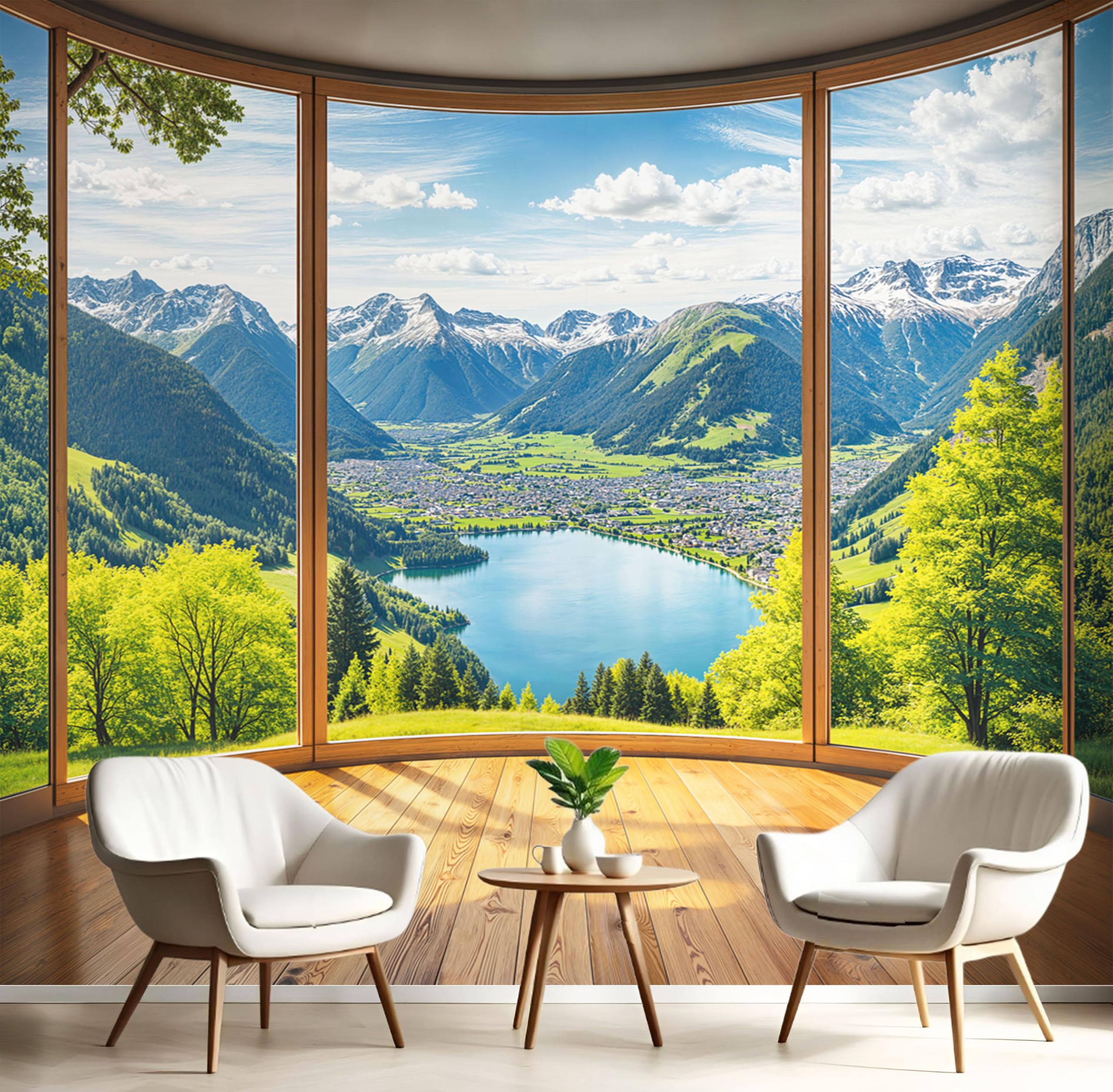 Papier peint panoramique vue sur la nature fresque murale 350x256cm