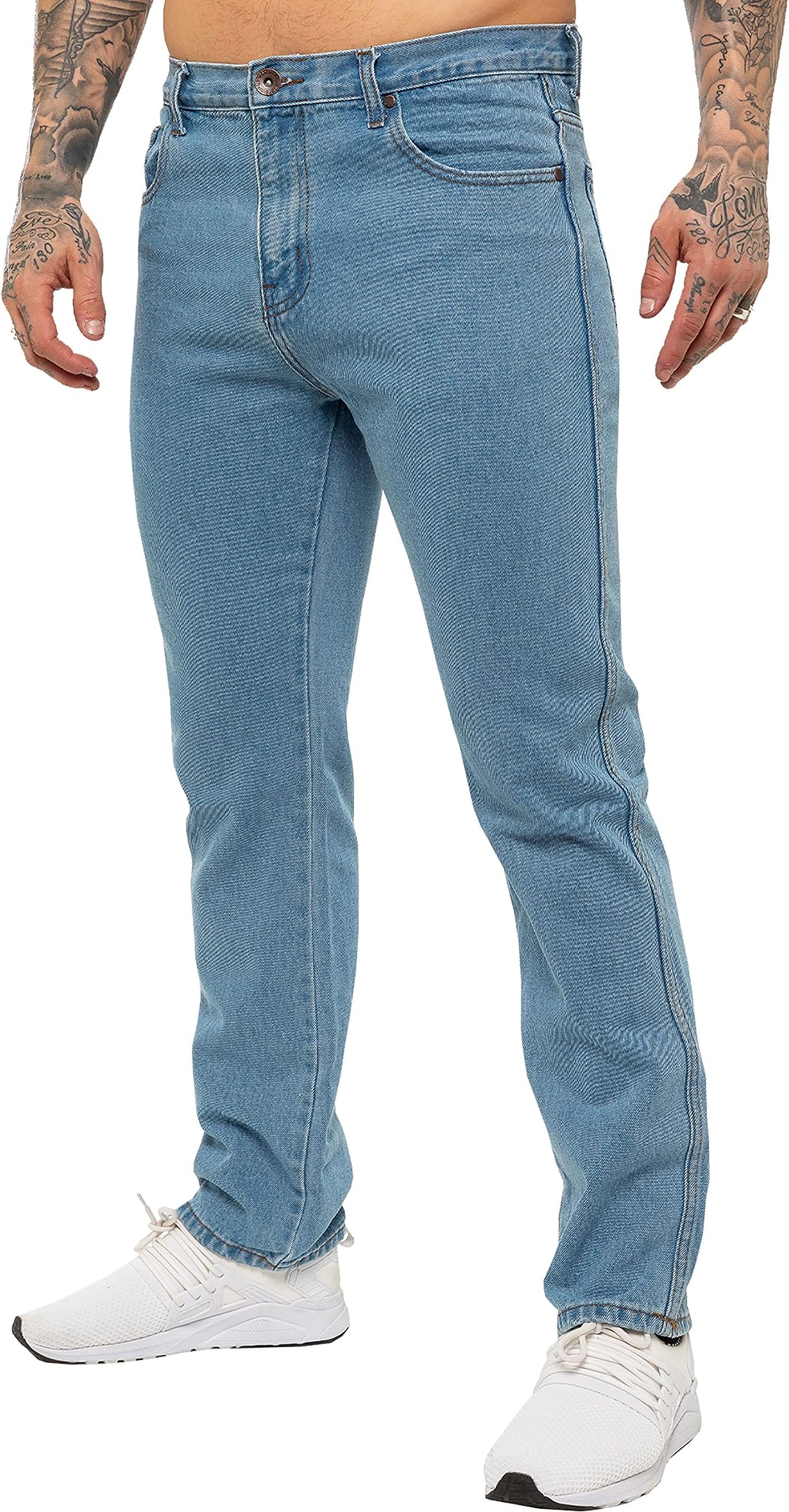 BRAND KRUZEKruze Mens Straight Leg Basic Jeans Regular Fit Work Denim Pants All Big Tall Sizes