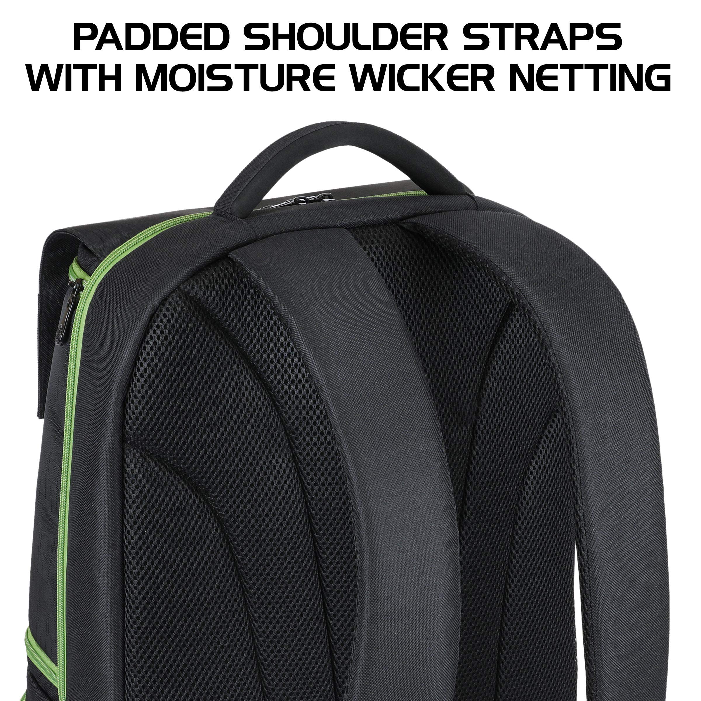 ENHANCE Mochila para Juegos De Consola Compatible con Xbox Series X, Xbox Series S - Compartimentos De Almacenamiento para Controladores, Juegos Y Accesorios - Bolsillos De Malla con Cremallera